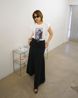 Front slit tulip denim skirt