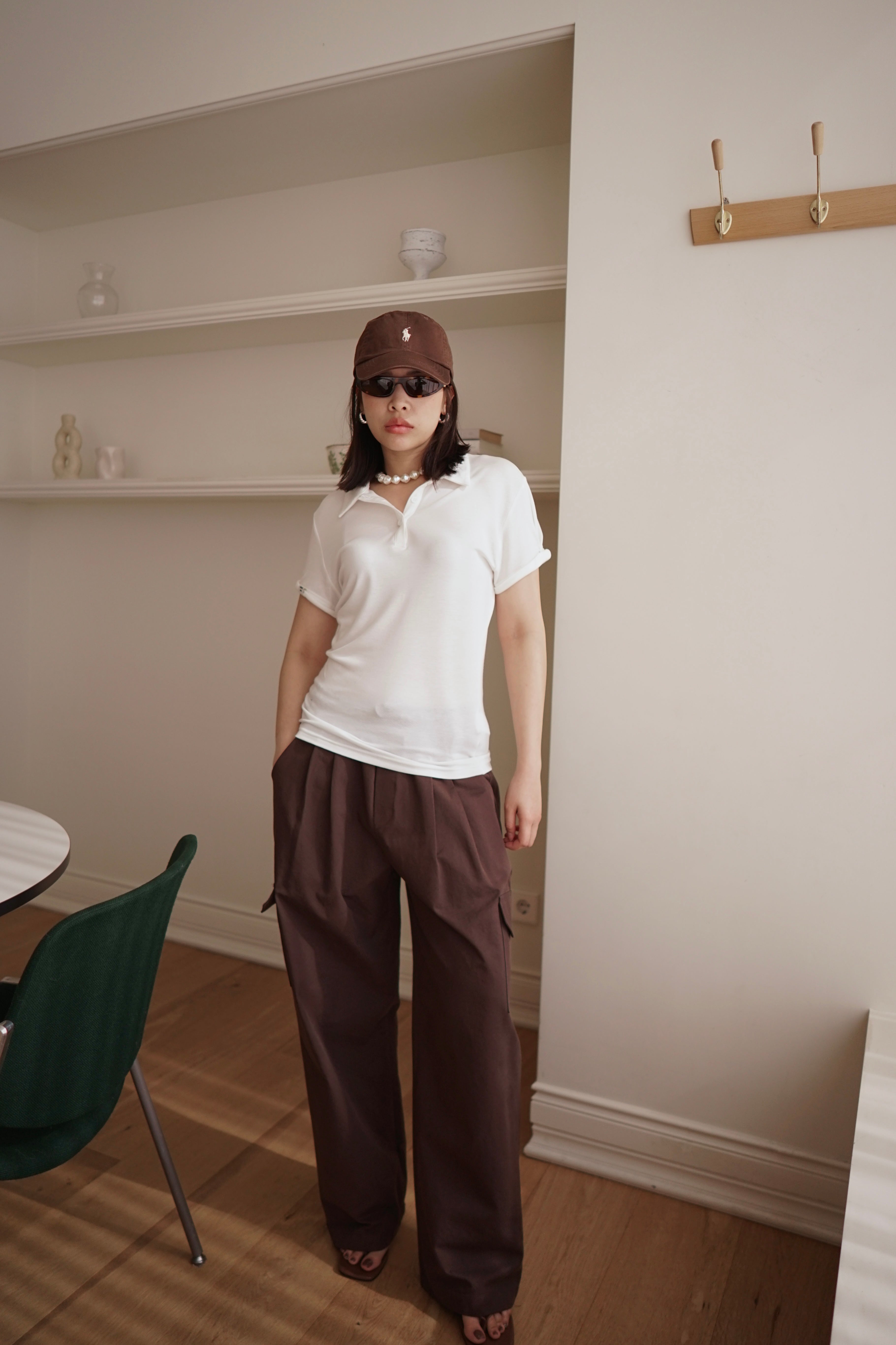 rolled-up sleeve soft polo tee