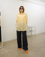 ruched pocket sheer oversized shirt