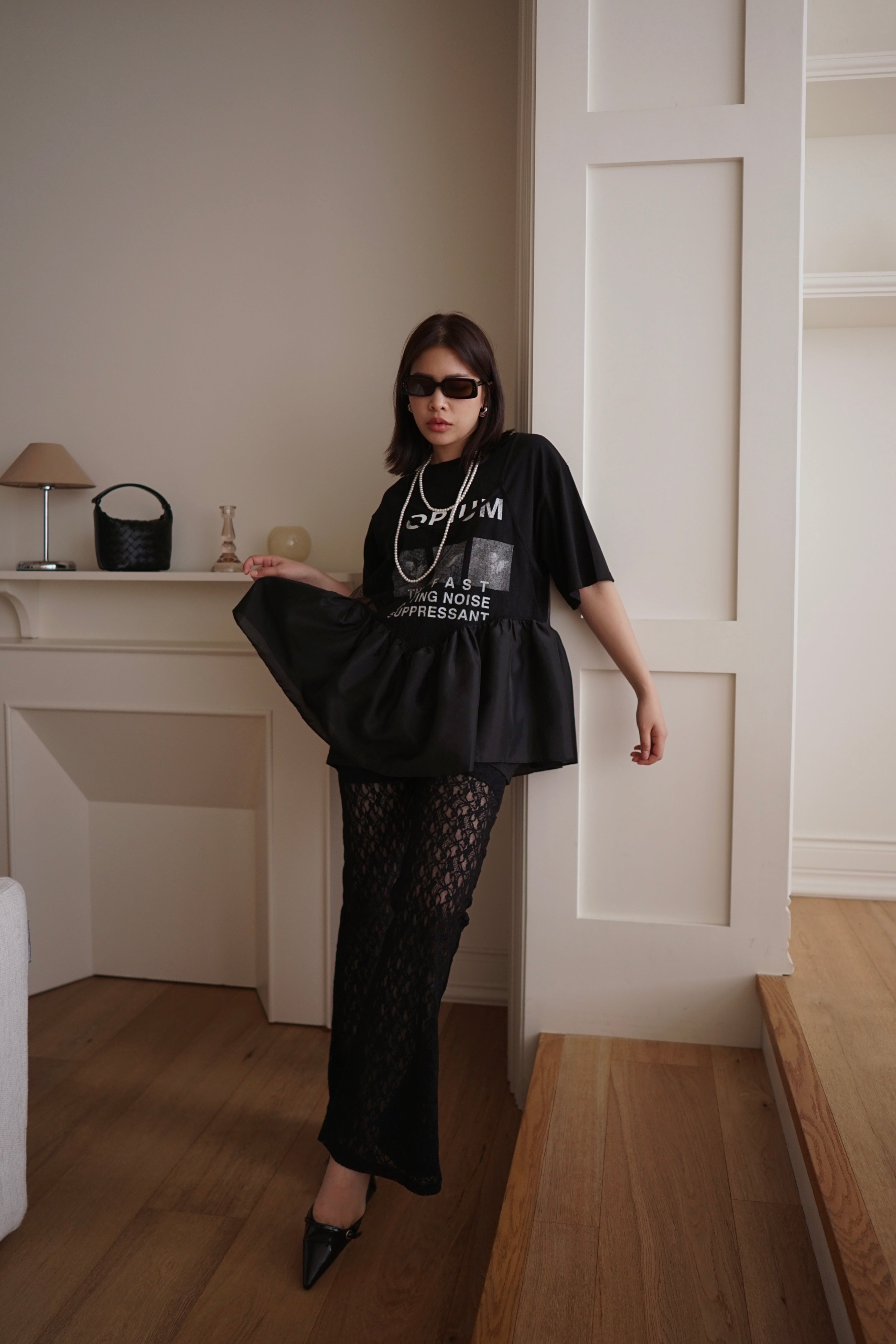 double layered peplum blouse