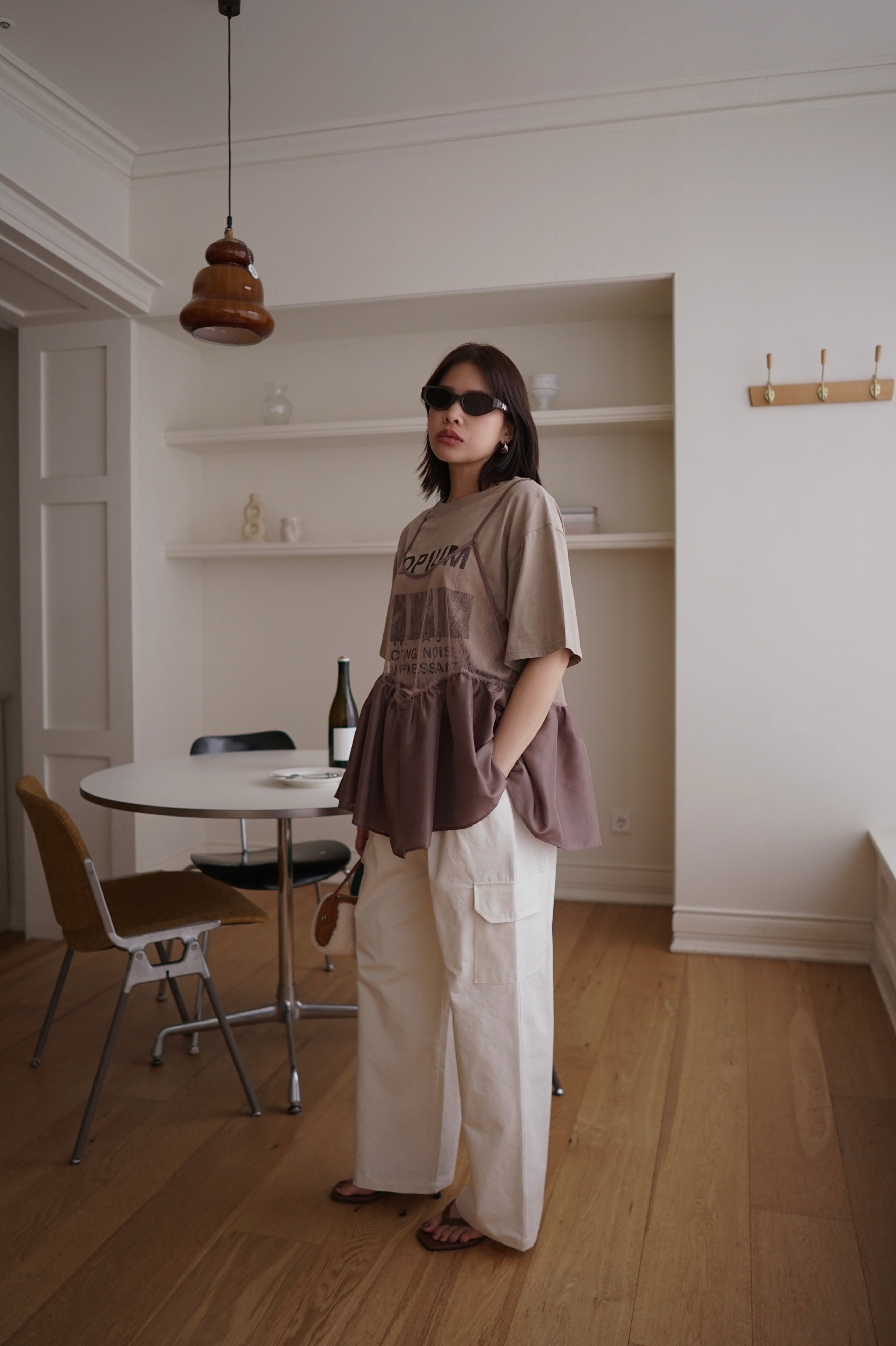 double layered peplum blouse