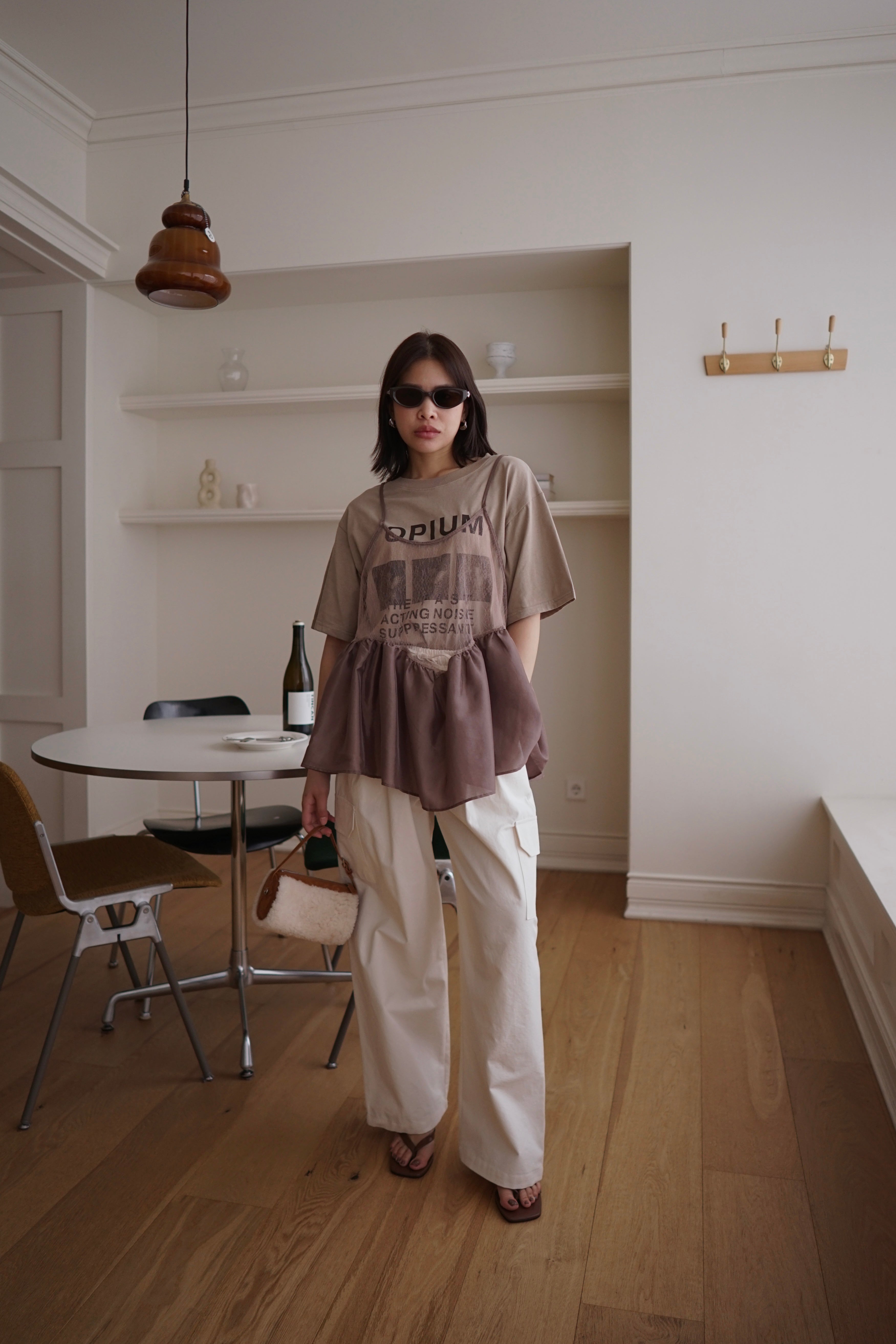 double layered peplum blouse