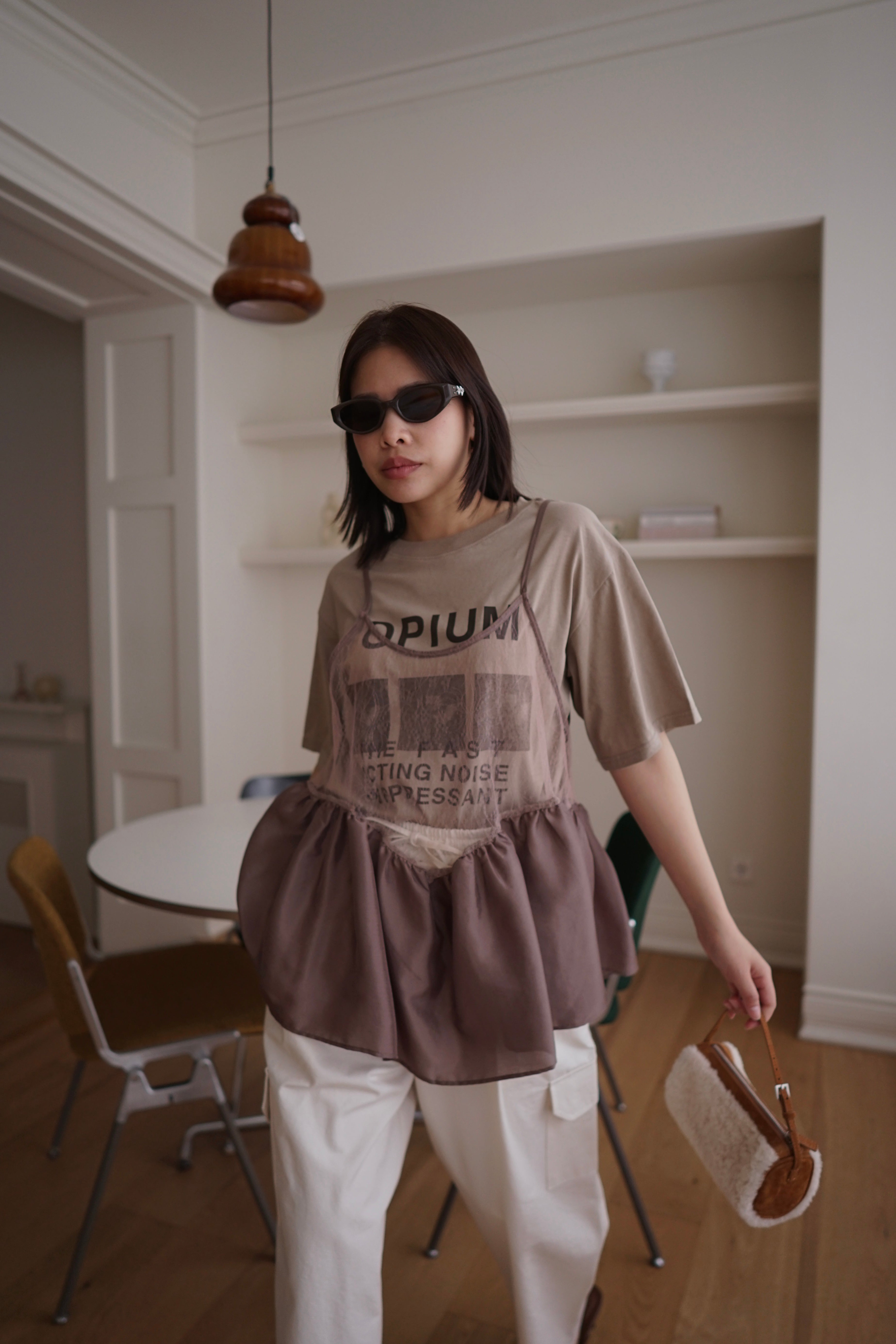 double layered peplum blouse