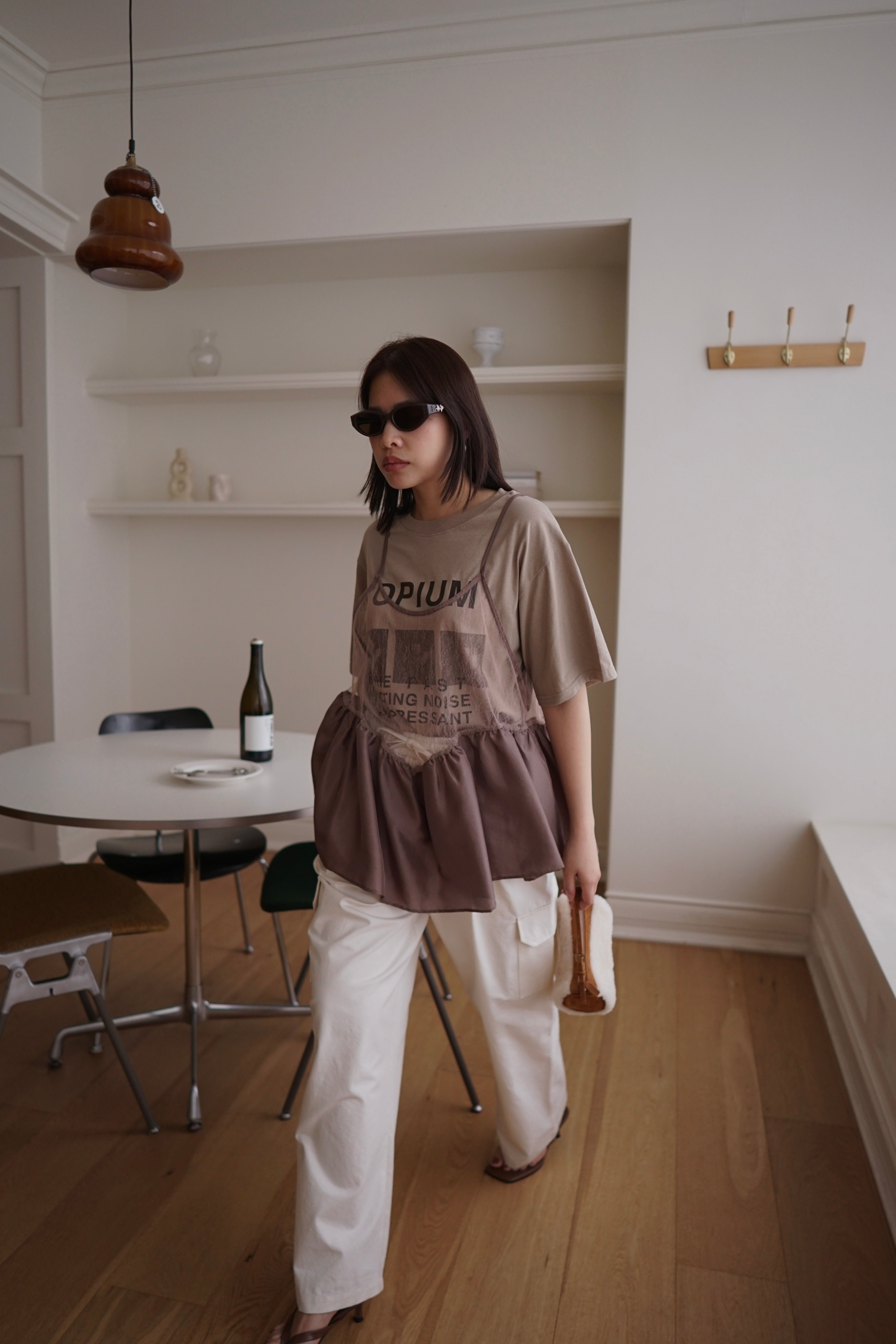 double layered peplum blouse