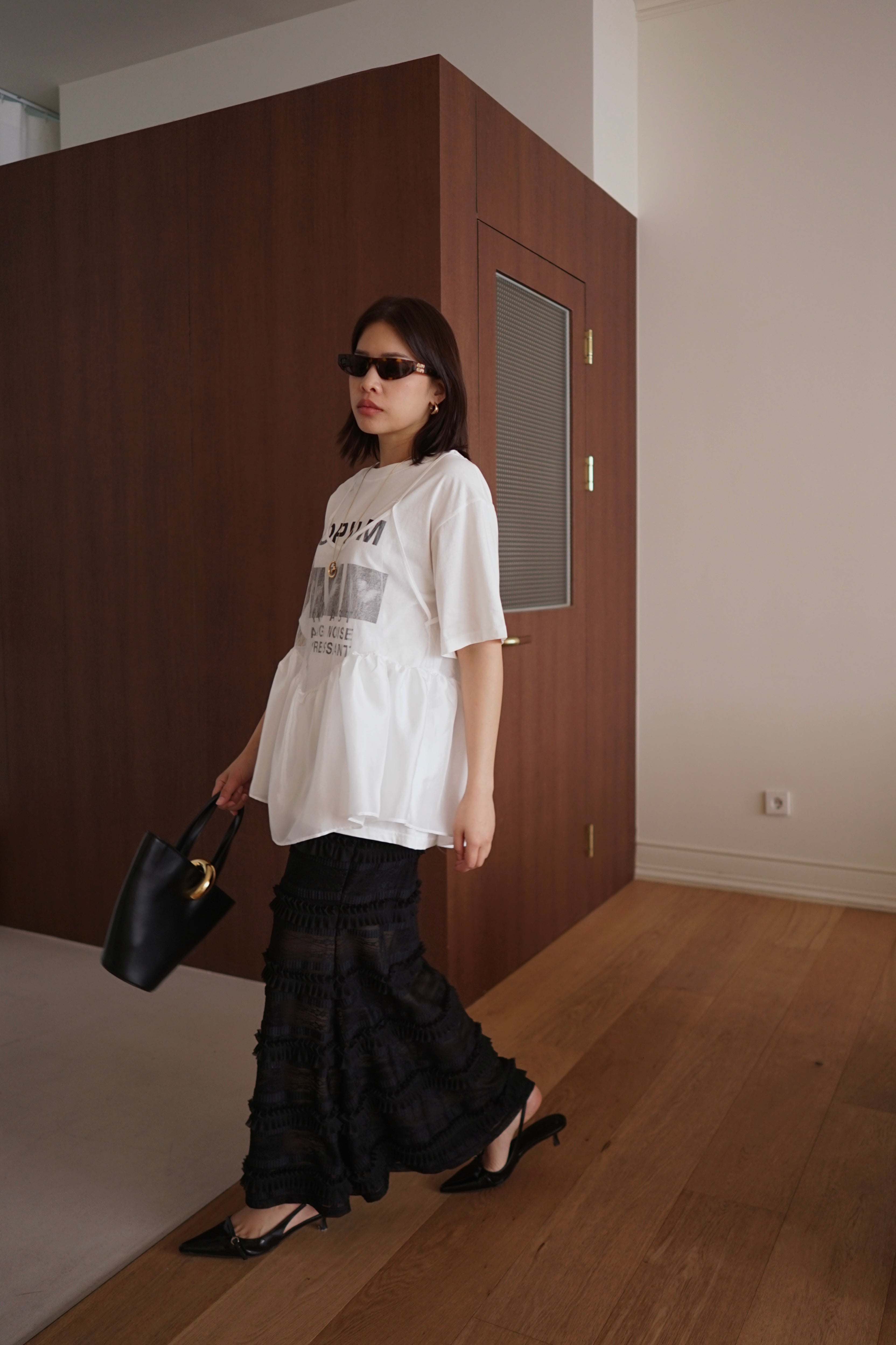 double layered peplum blouse