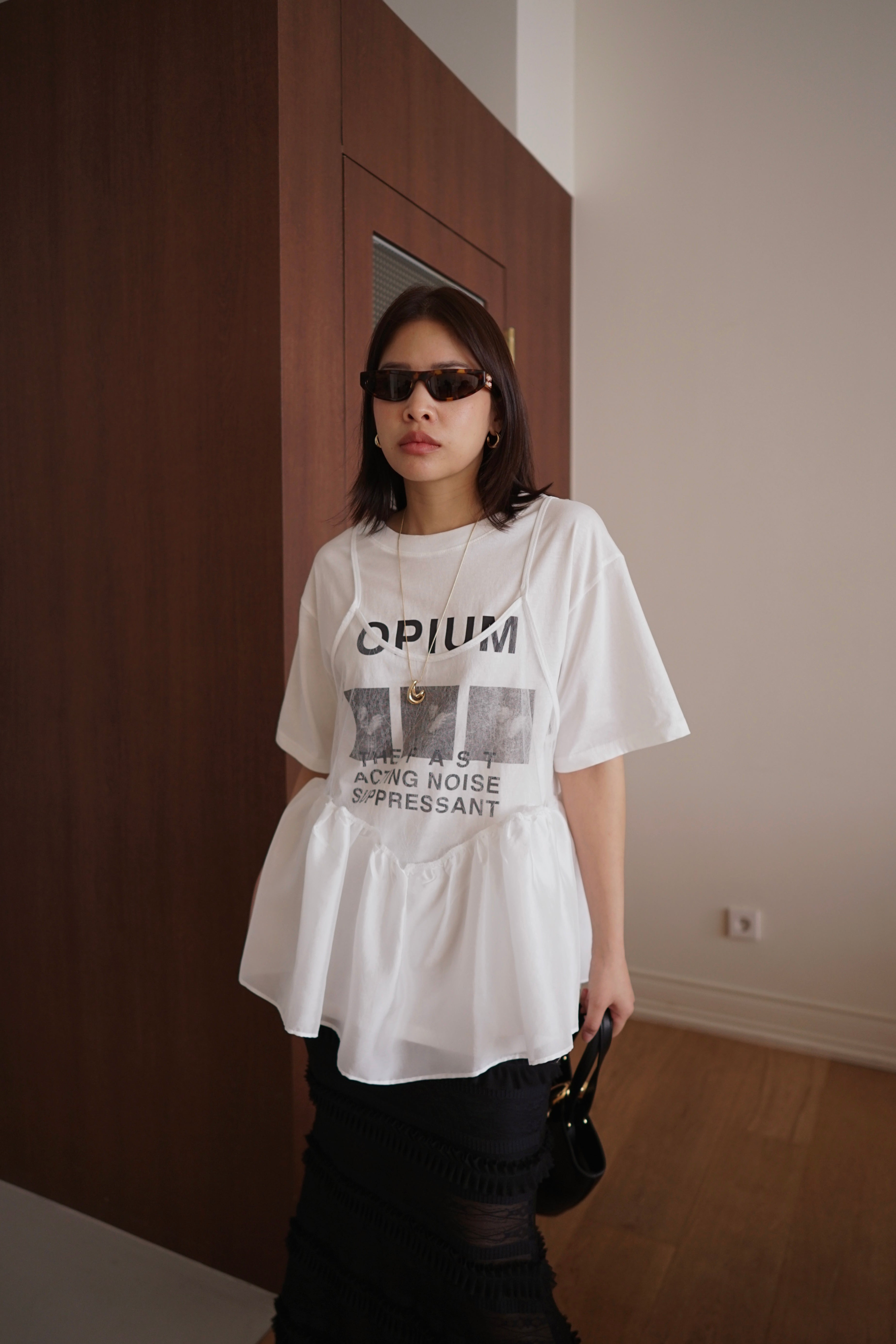 double layered peplum blouse