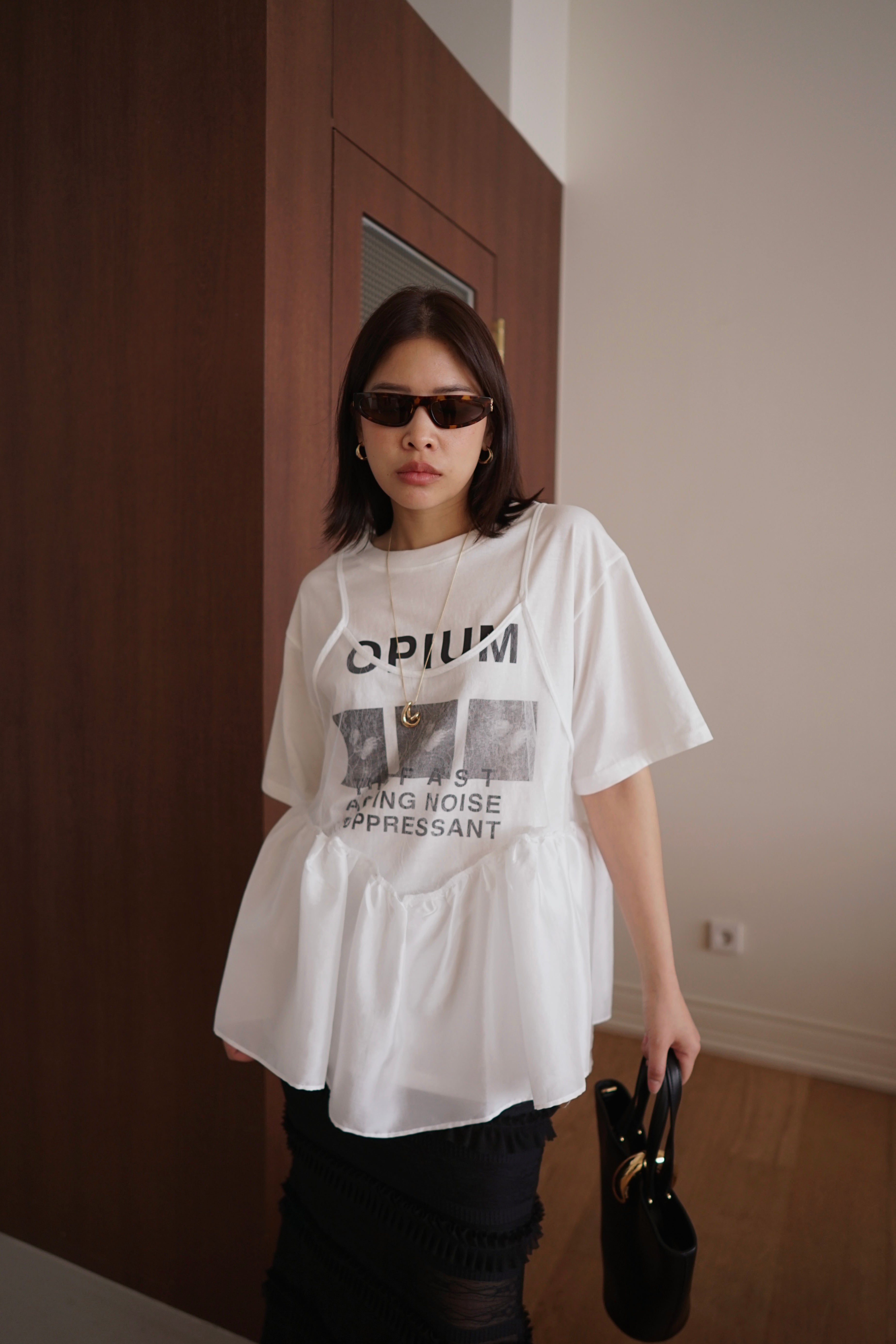 double layered peplum blouse