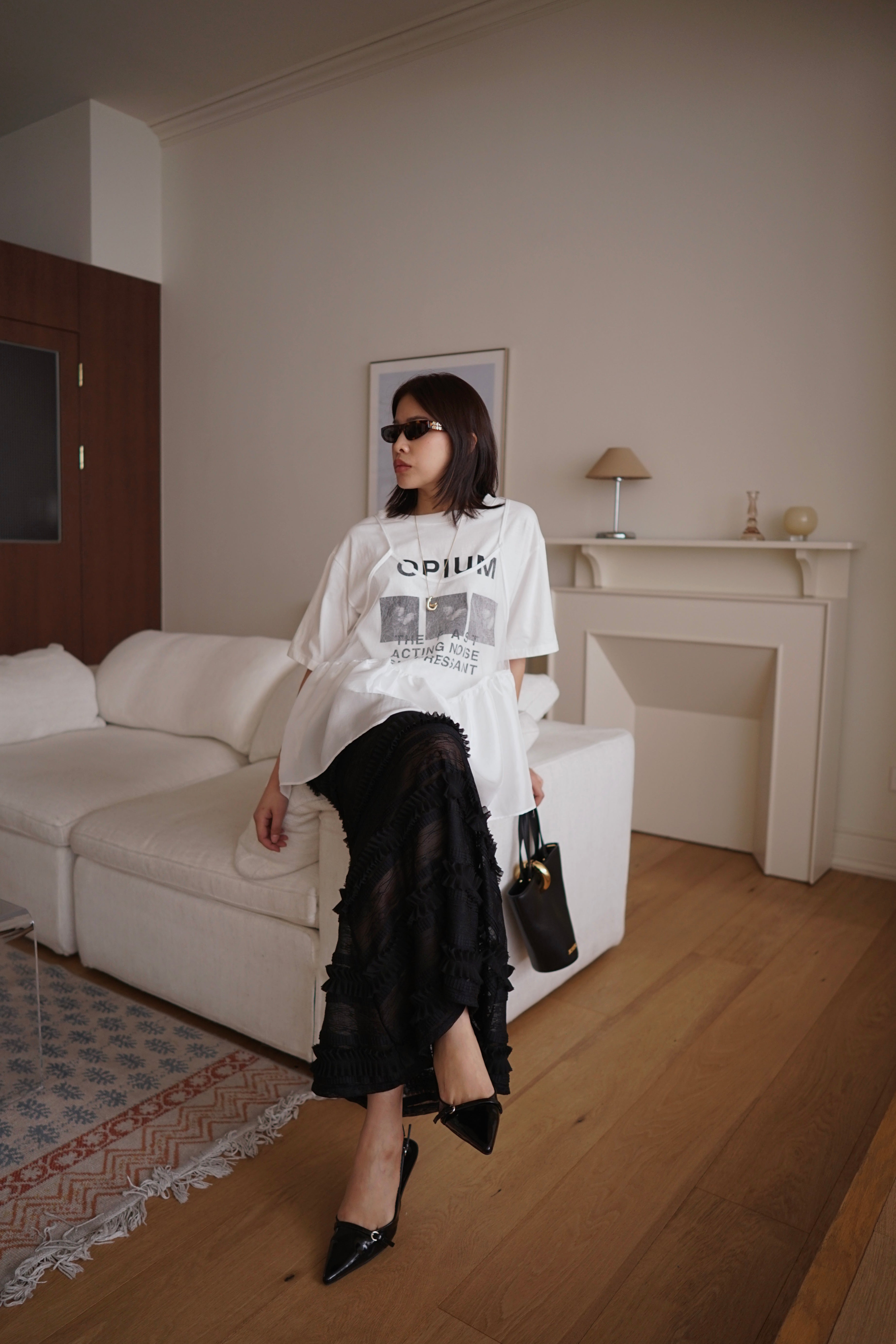 double layered peplum blouse