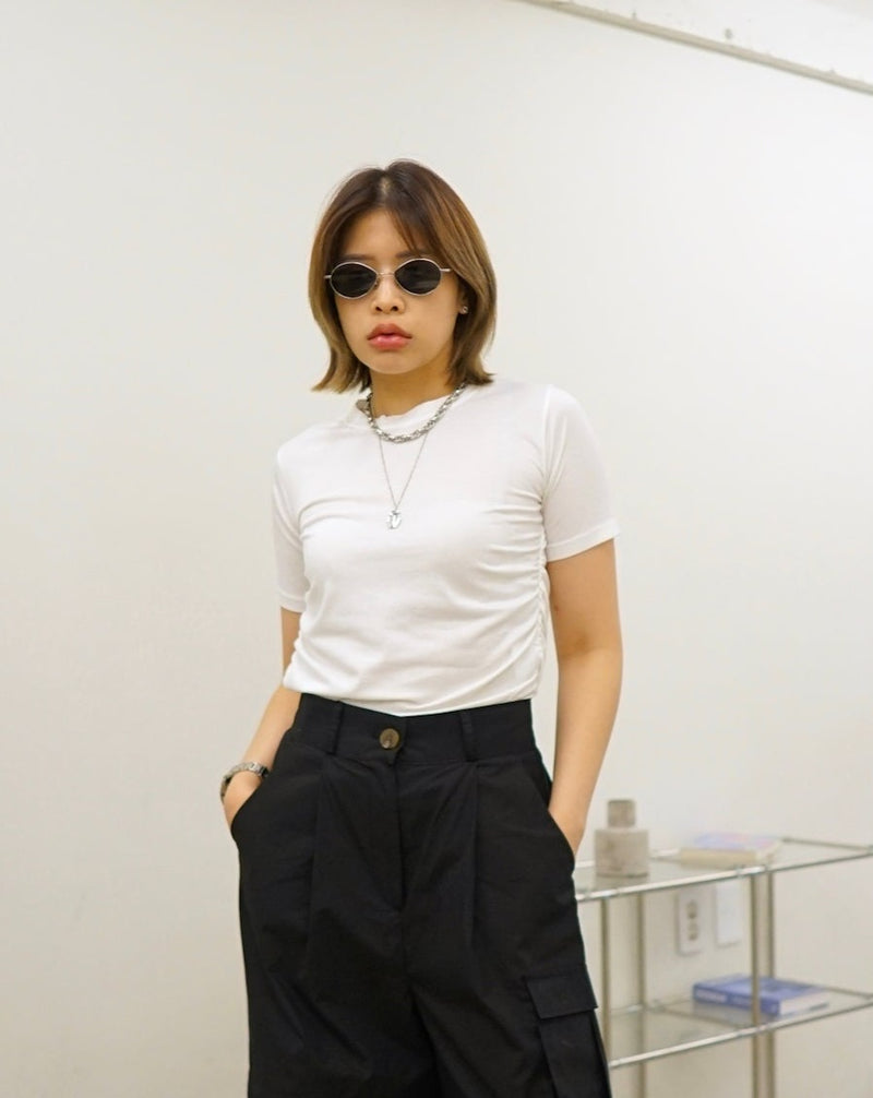 side ruched soft tee