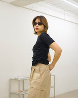 side ruched soft tee