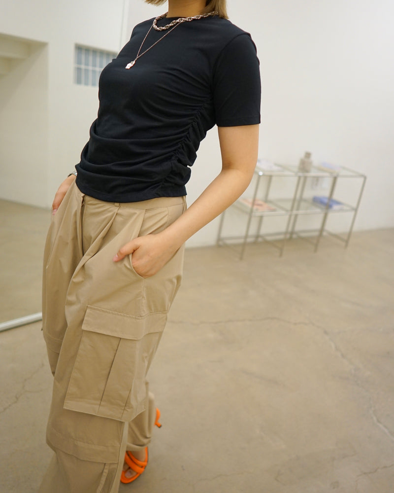 side ruched soft tee