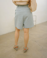 highrise pocket linen shorts