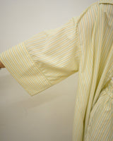 unbalance wide sleeve stripe shirt
