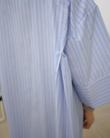 unbalance wide sleeve stripe shirt