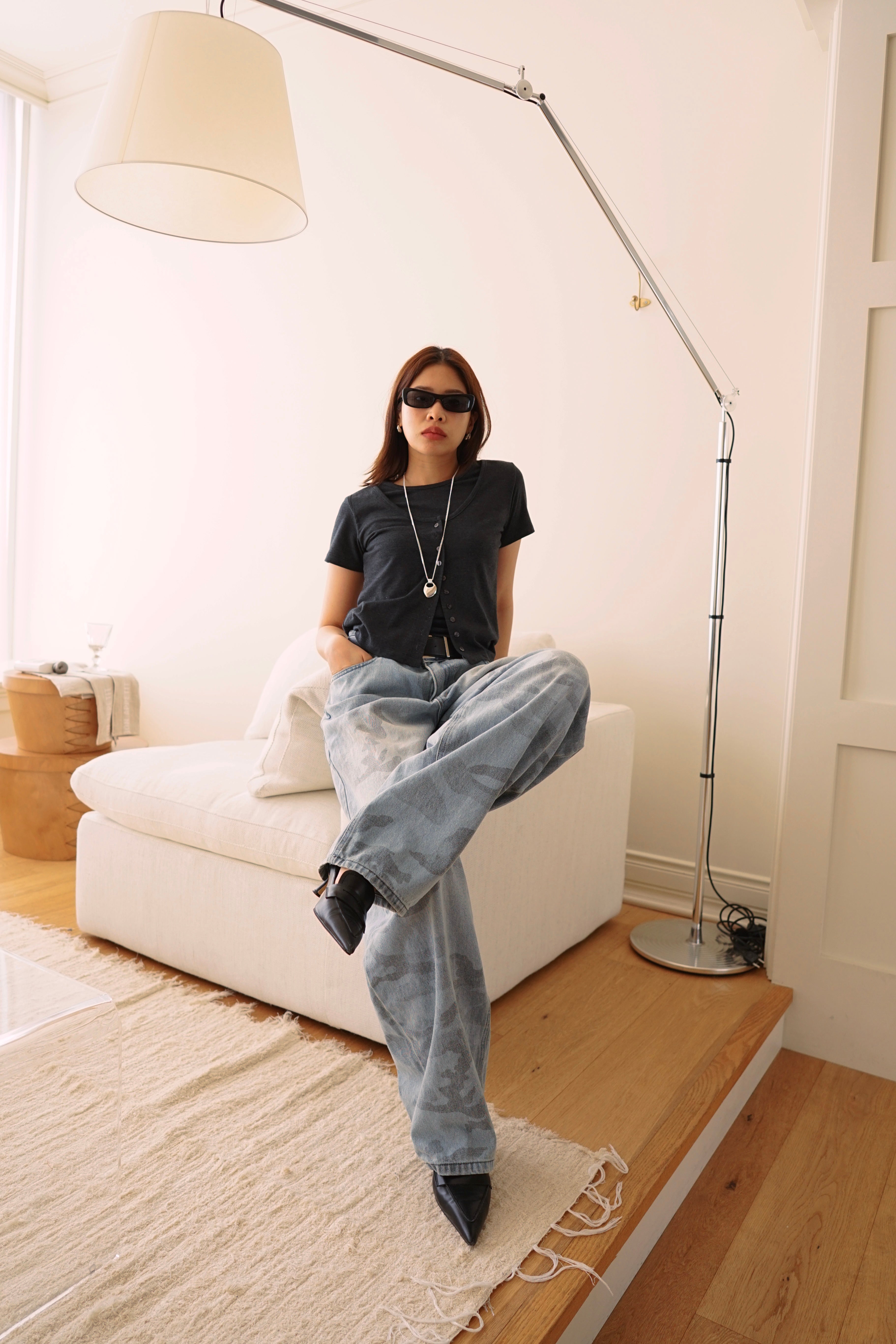 fade camo barrel jeans