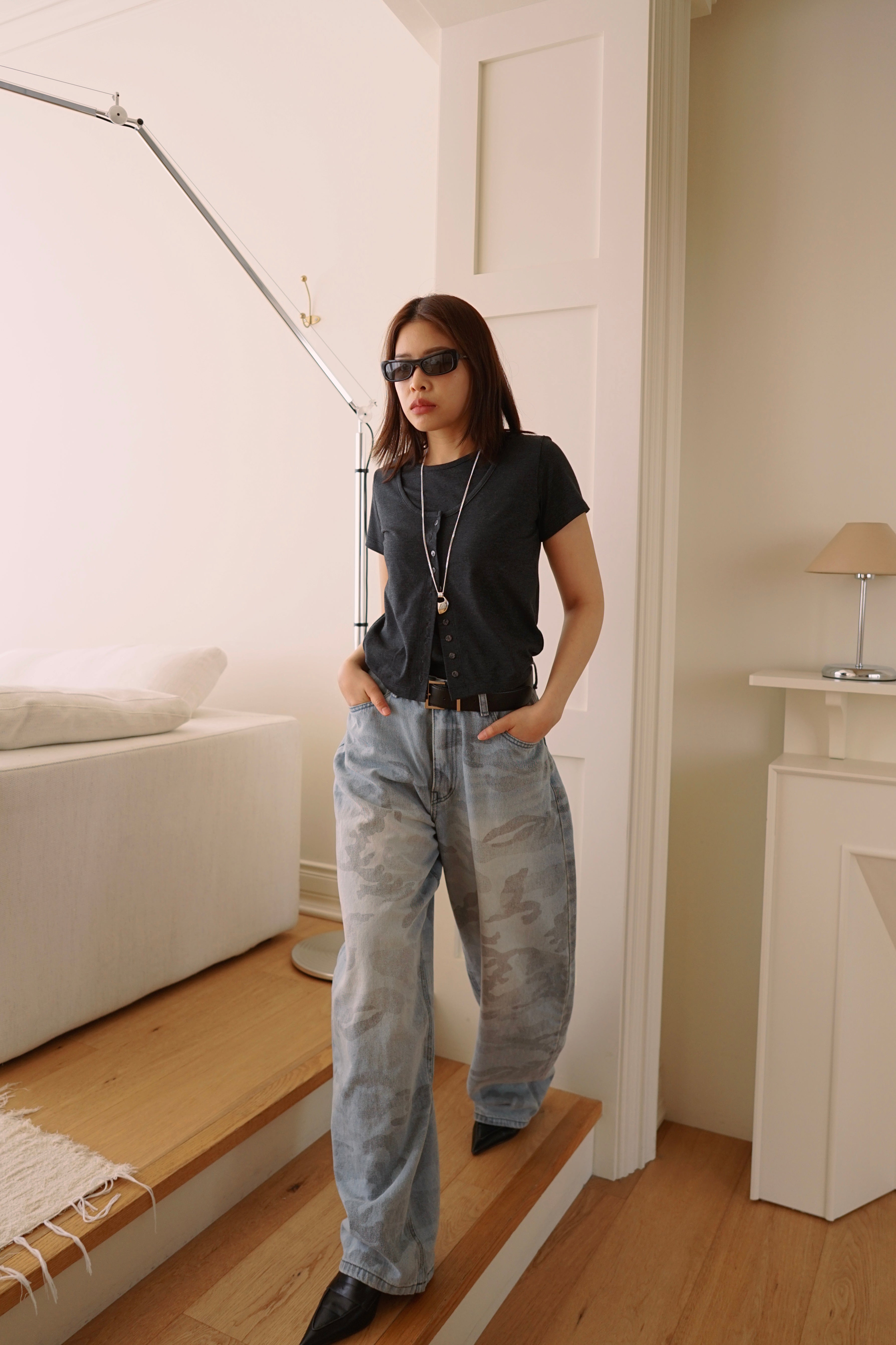 fade camo barrel jeans