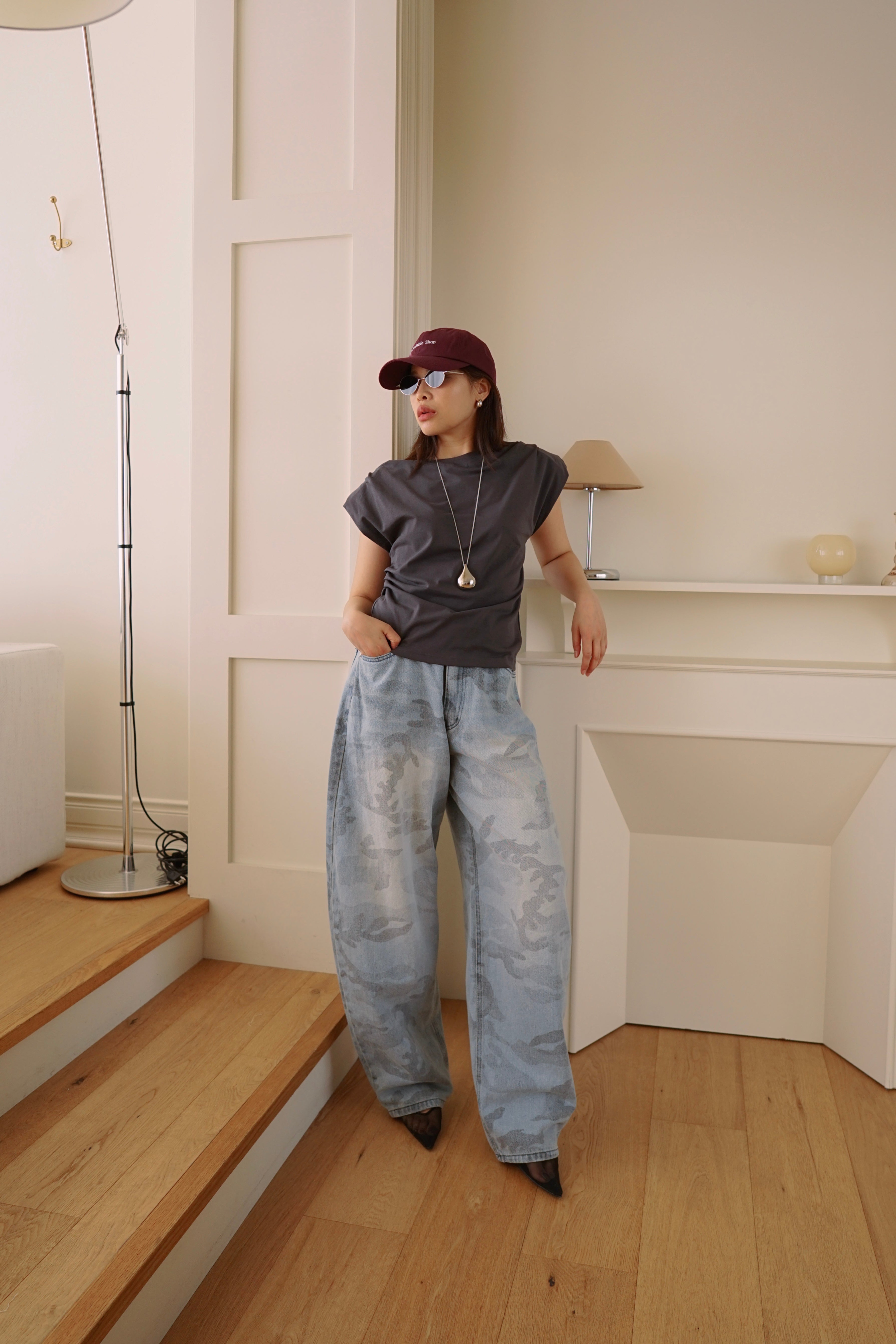 fade camo barrel jeans