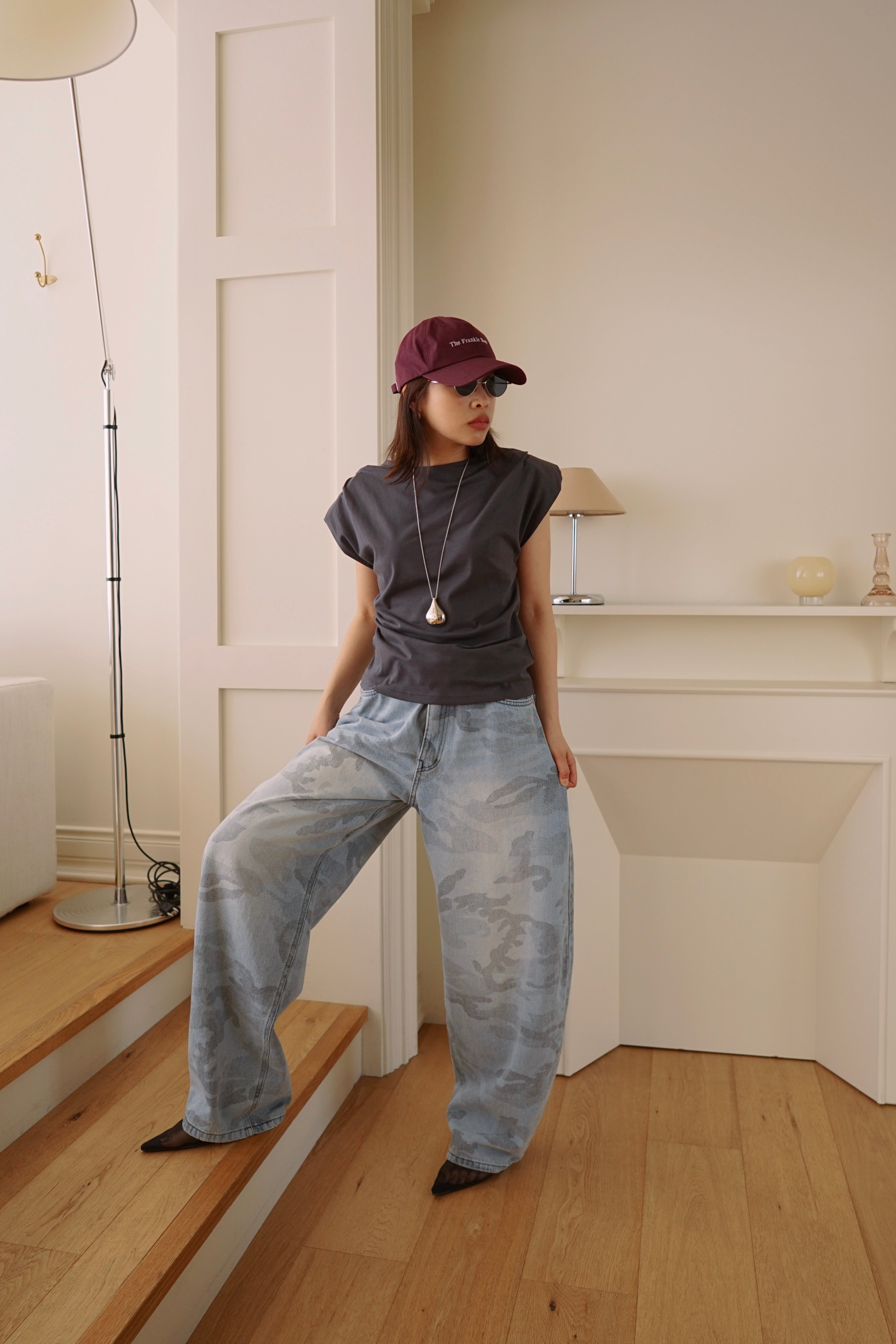 fade camo barrel jeans