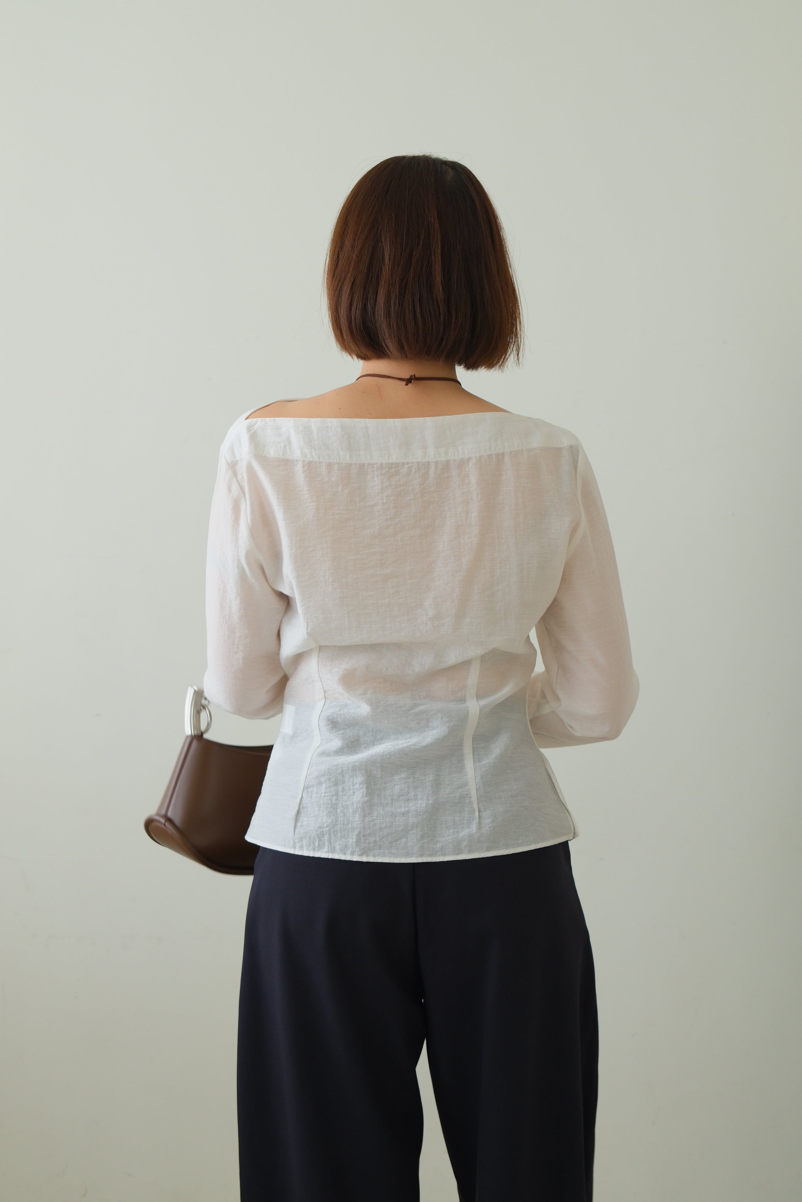 Boat Neck Waist Detail Top