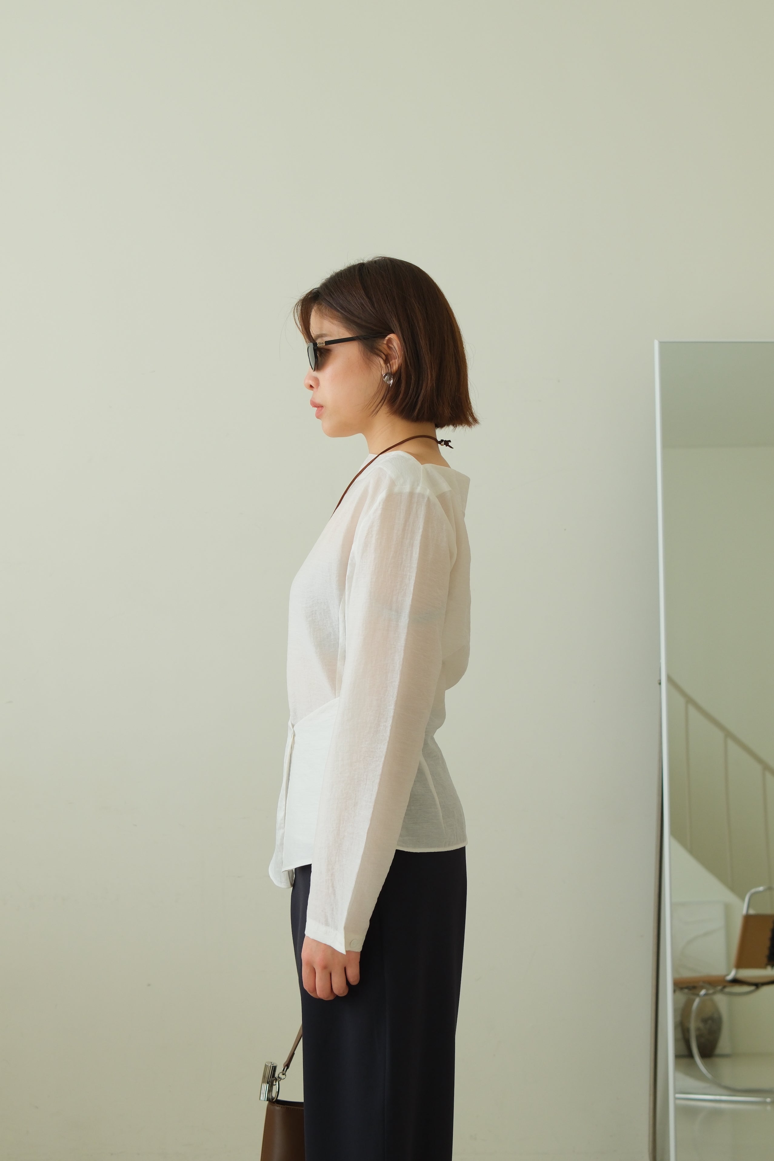 Boat Neck Waist Detail Top