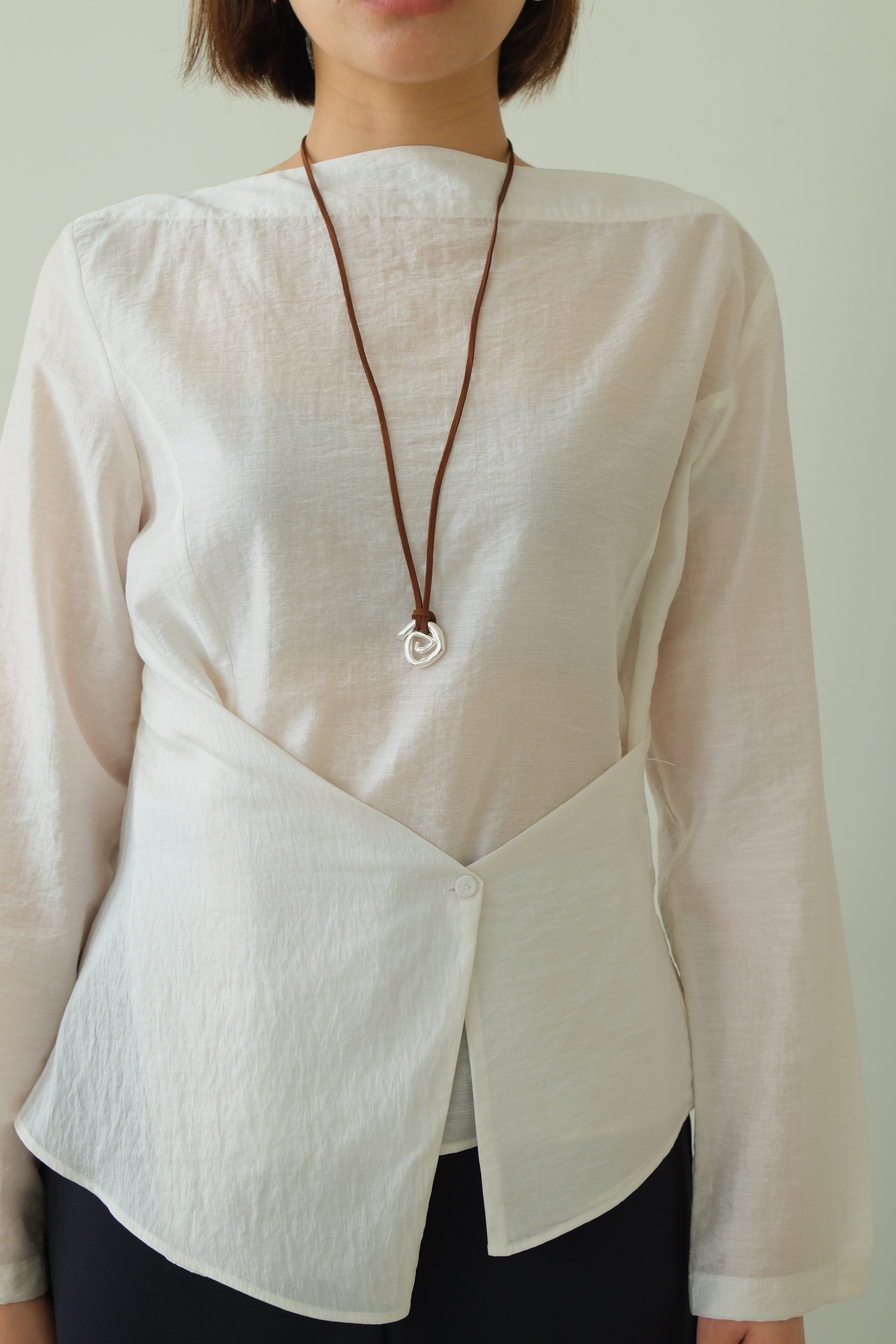 Boat Neck Waist Detail Top