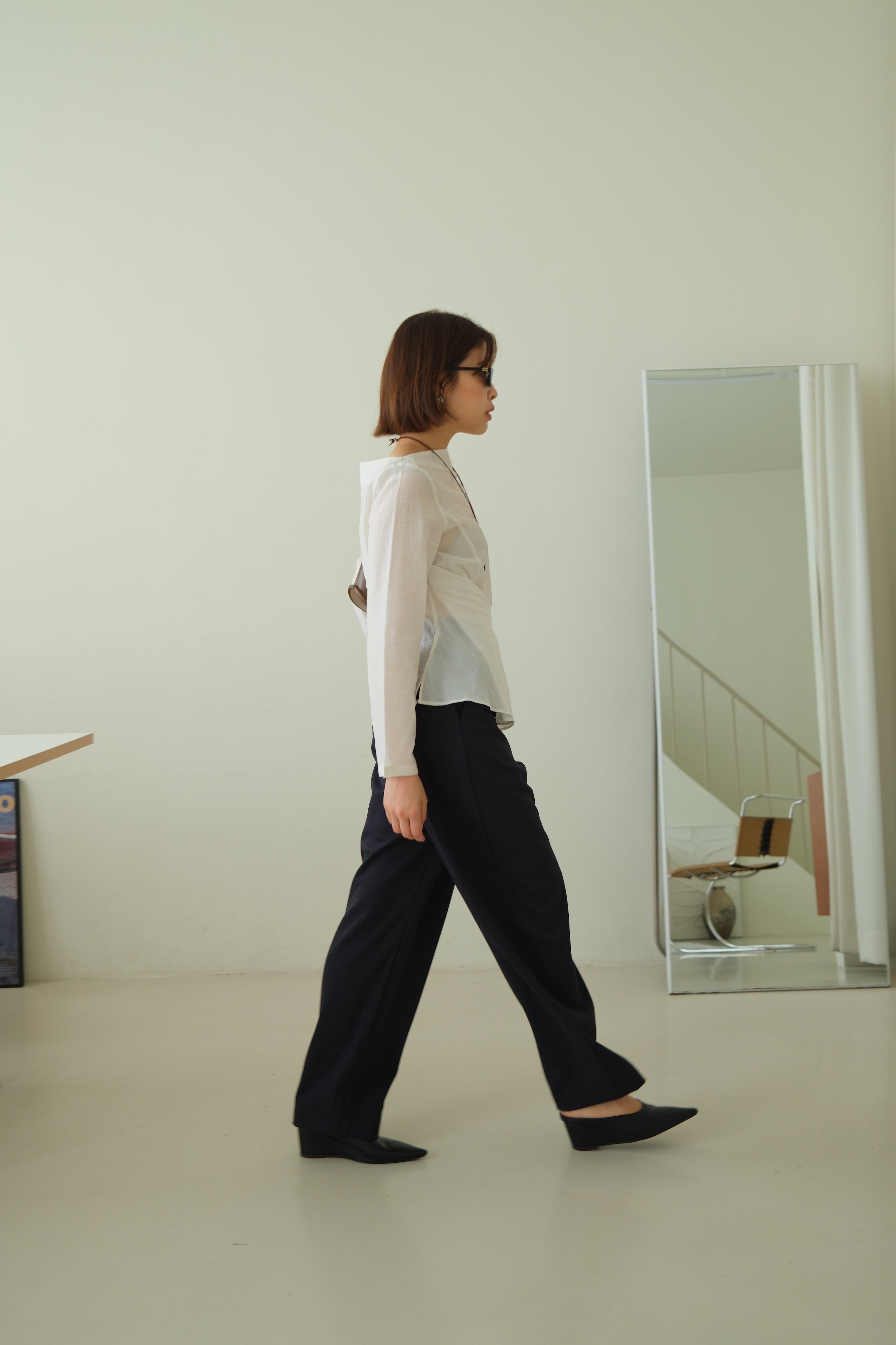 Boat Neck Waist Detail Top