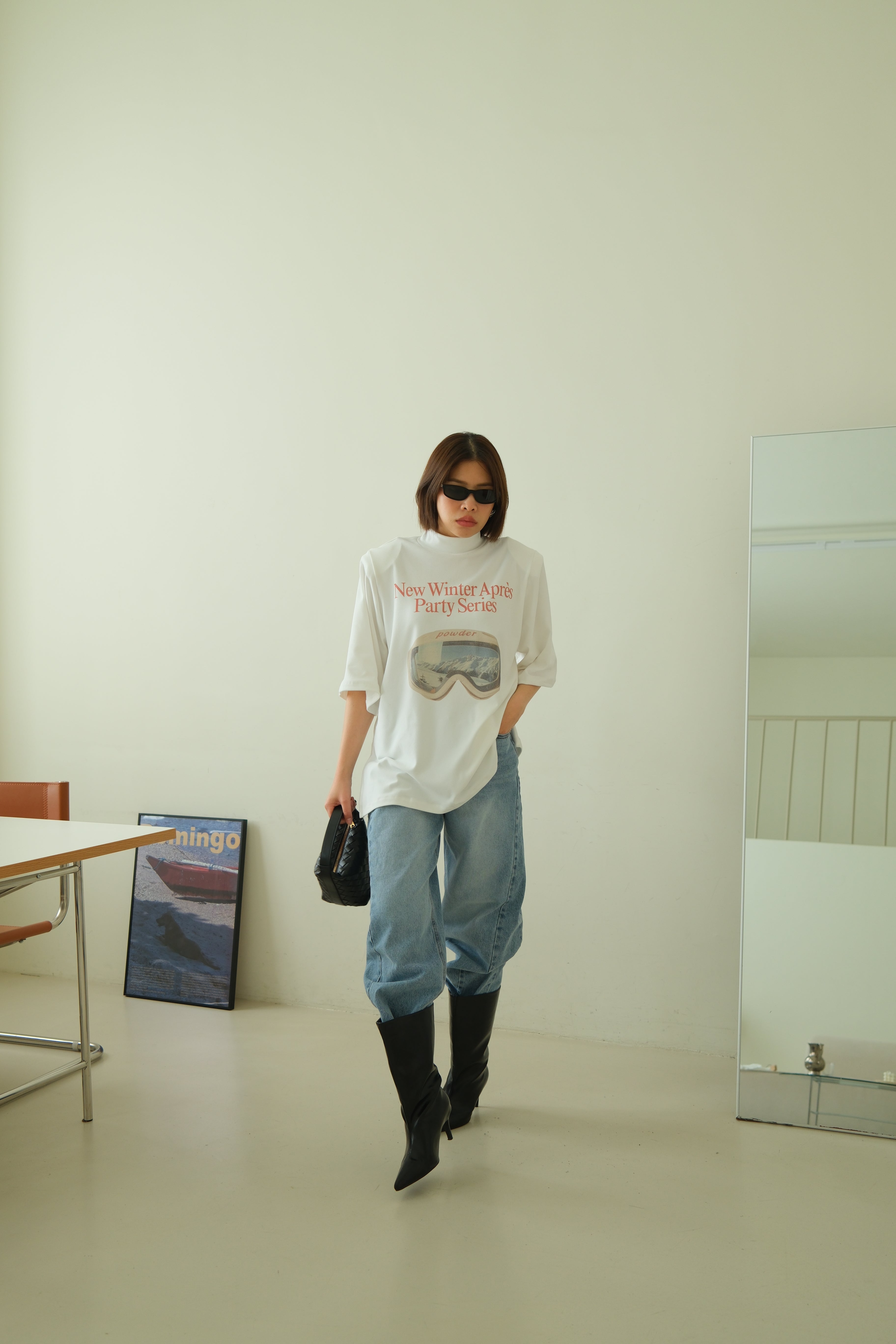 Winter pano highneck soft boxy tee