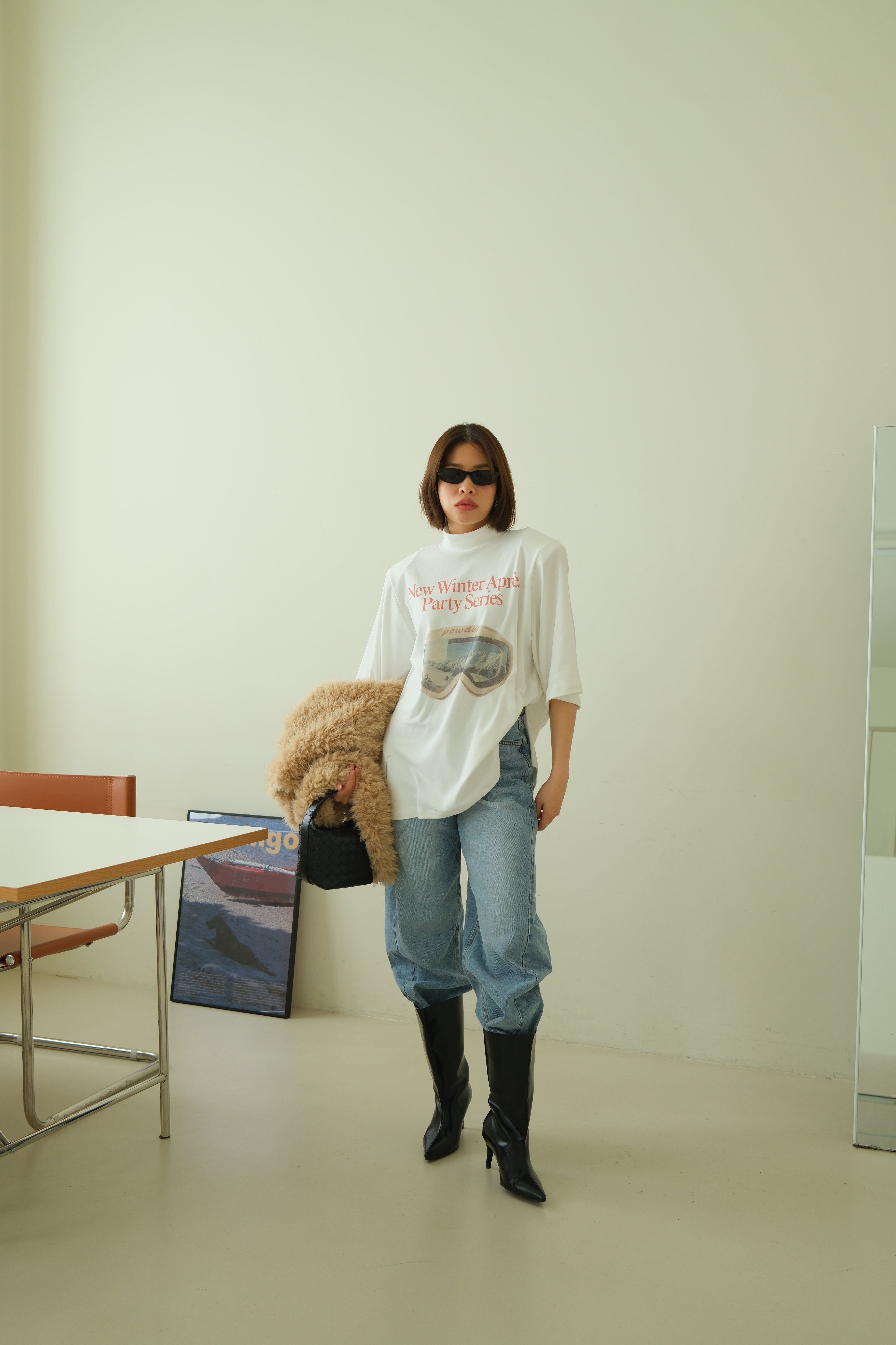 Winter pano highneck soft boxy tee