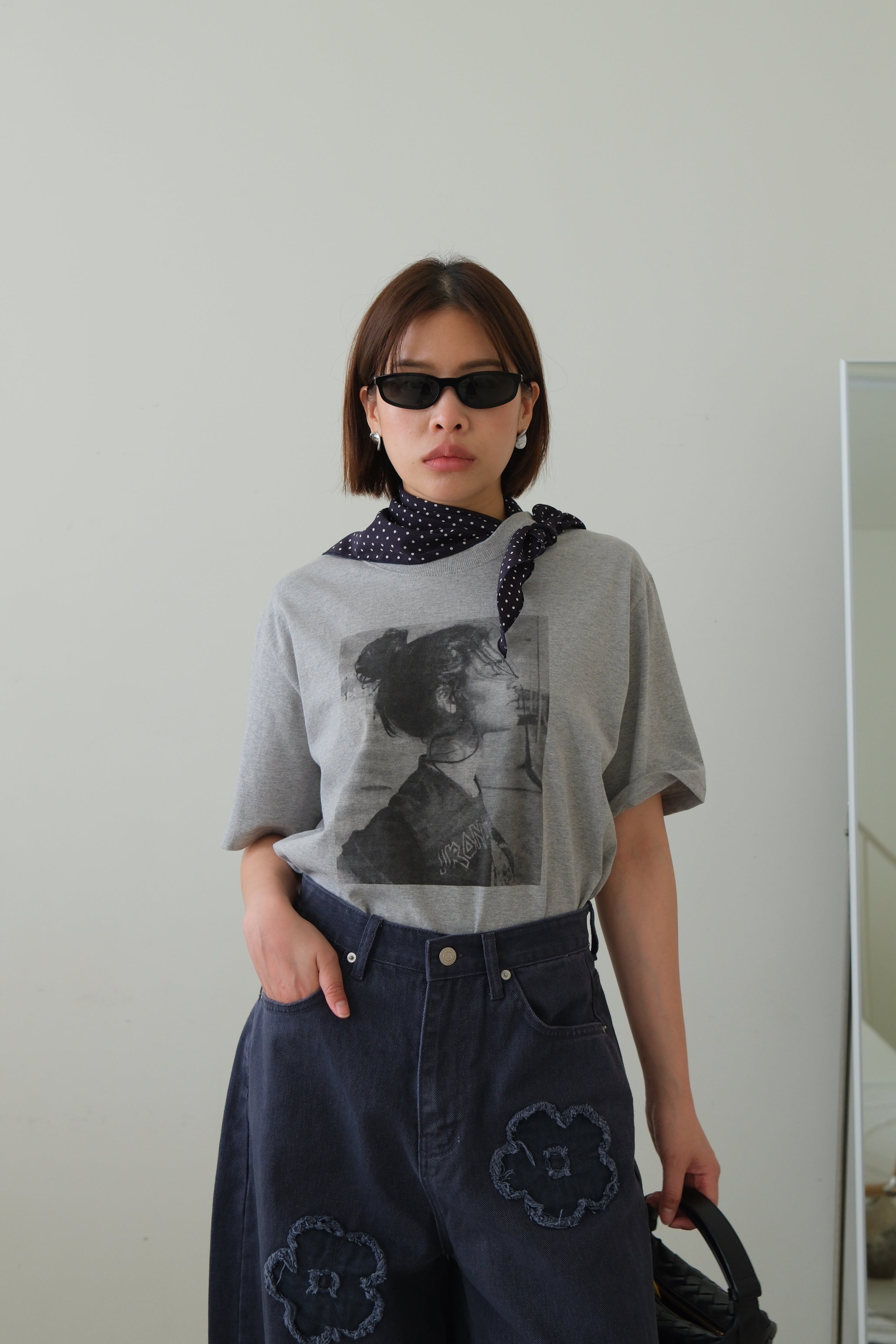 Ashley Graphic Tee with Scarf Detail