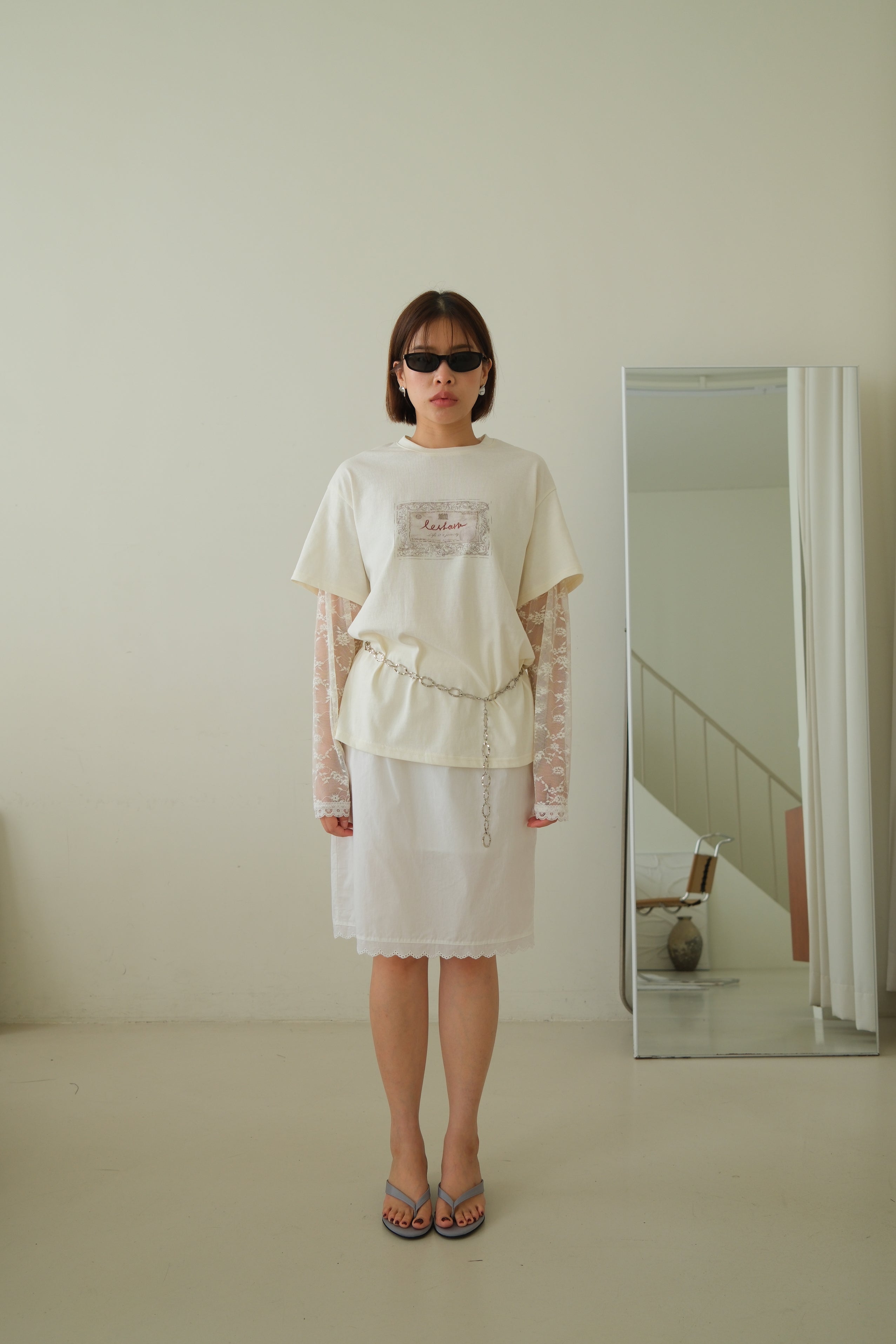 Elois Lace Sleeve Layered Tee