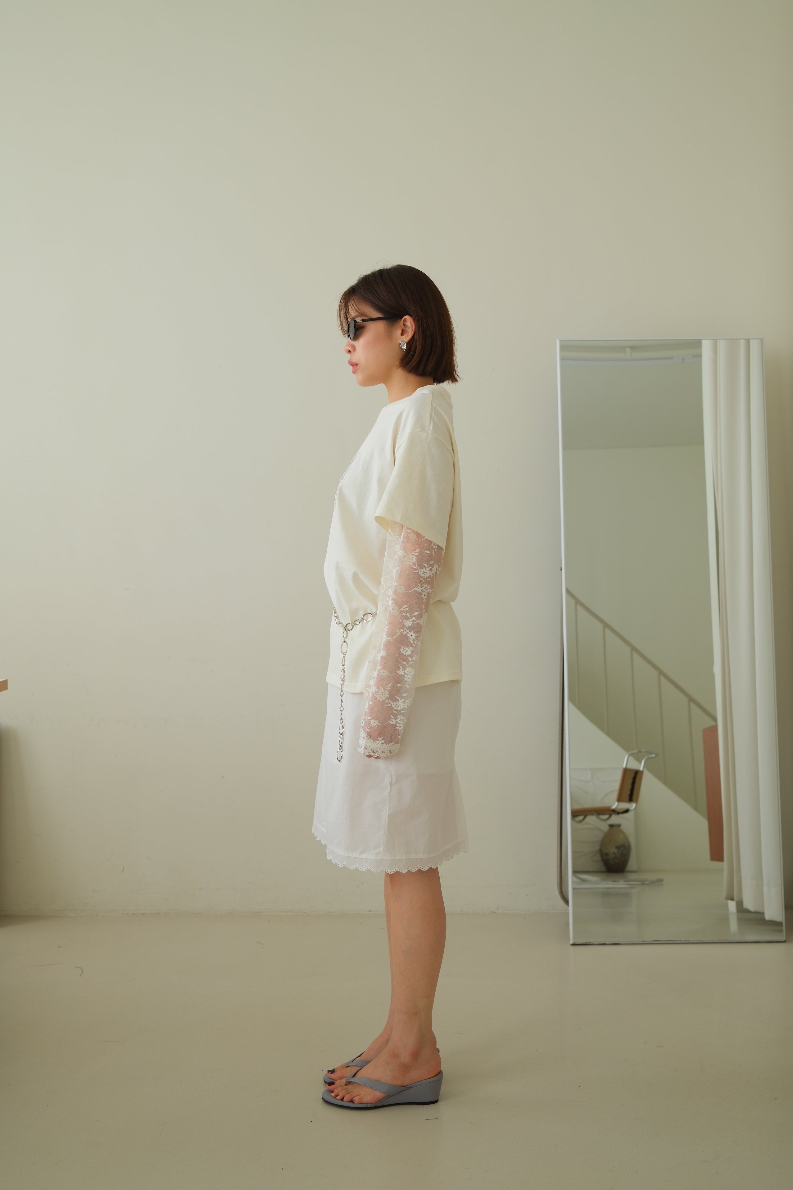 Elois Lace Sleeve Layered Tee