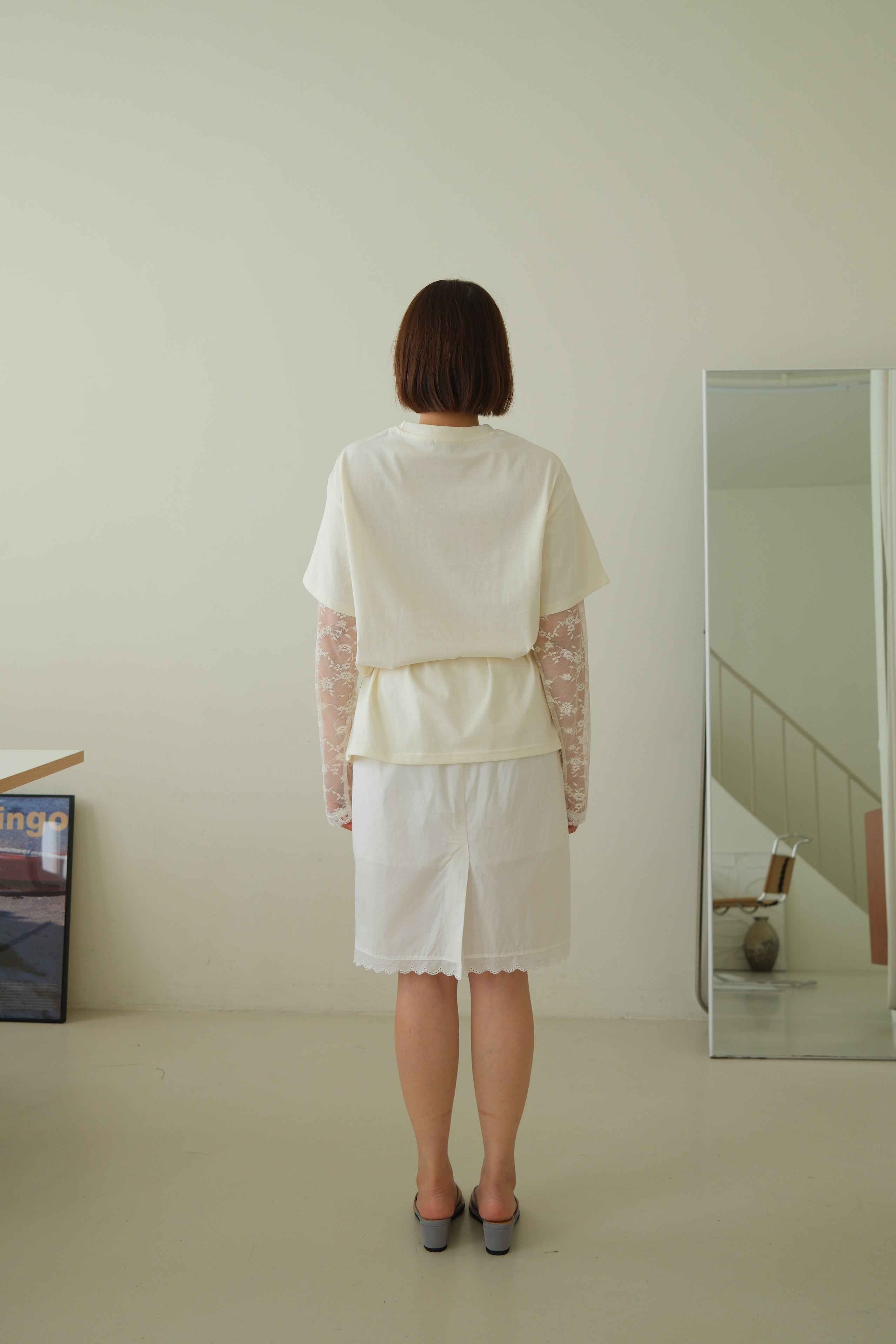 Elois Lace Sleeve Layered Tee