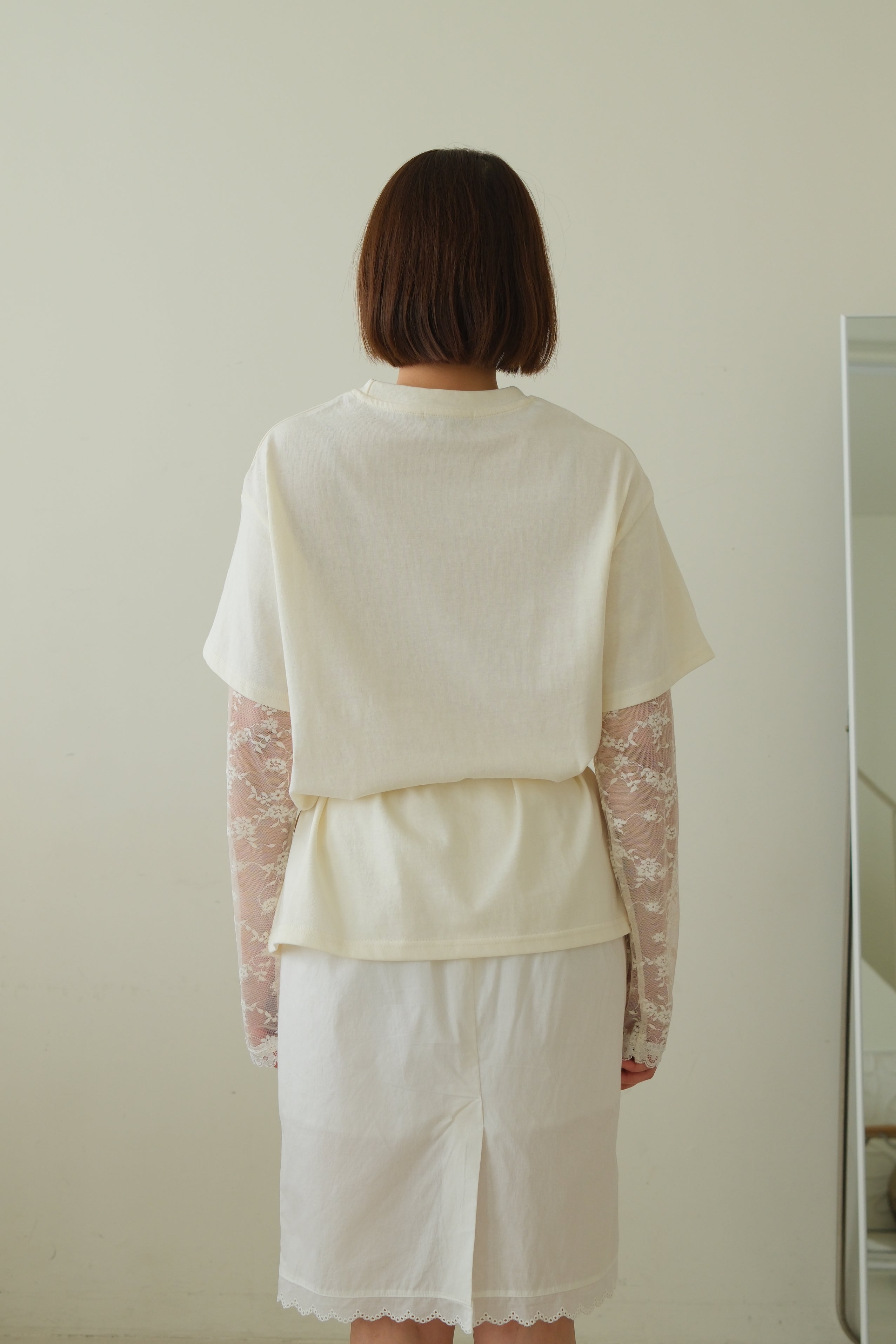 Elois Lace Sleeve Layered Tee