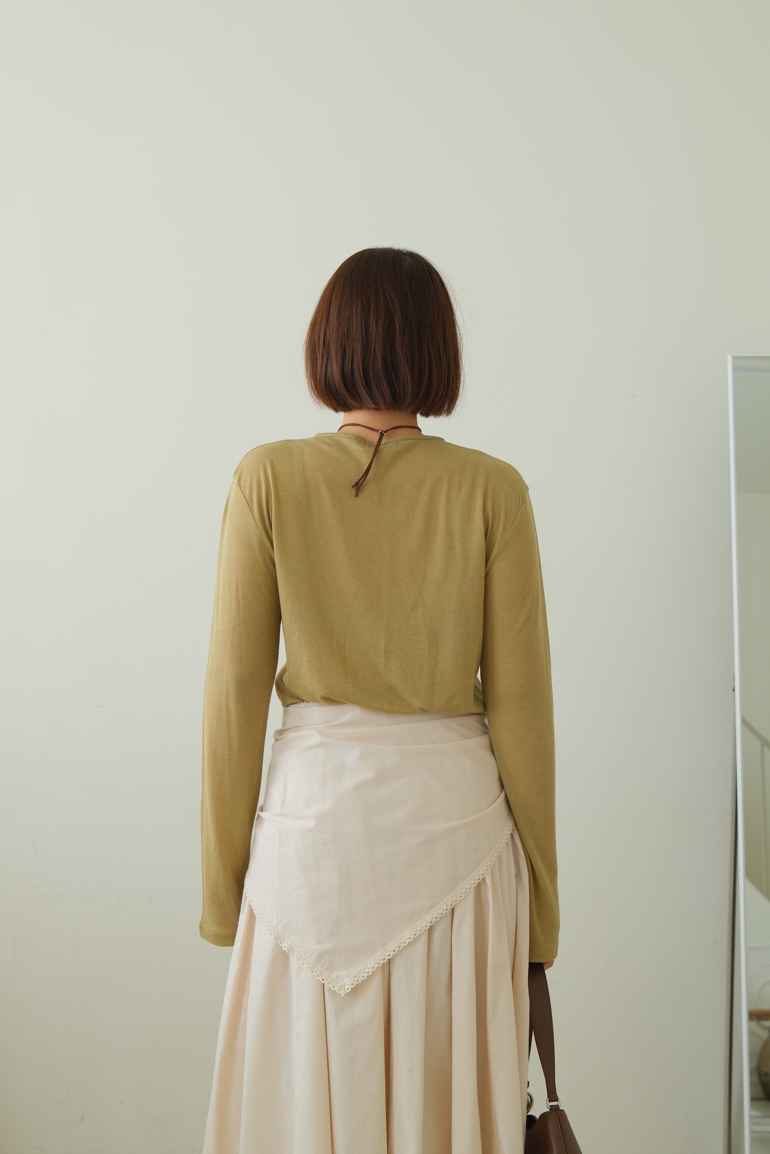 Tencel Crew Neck Long Sleeve Tee