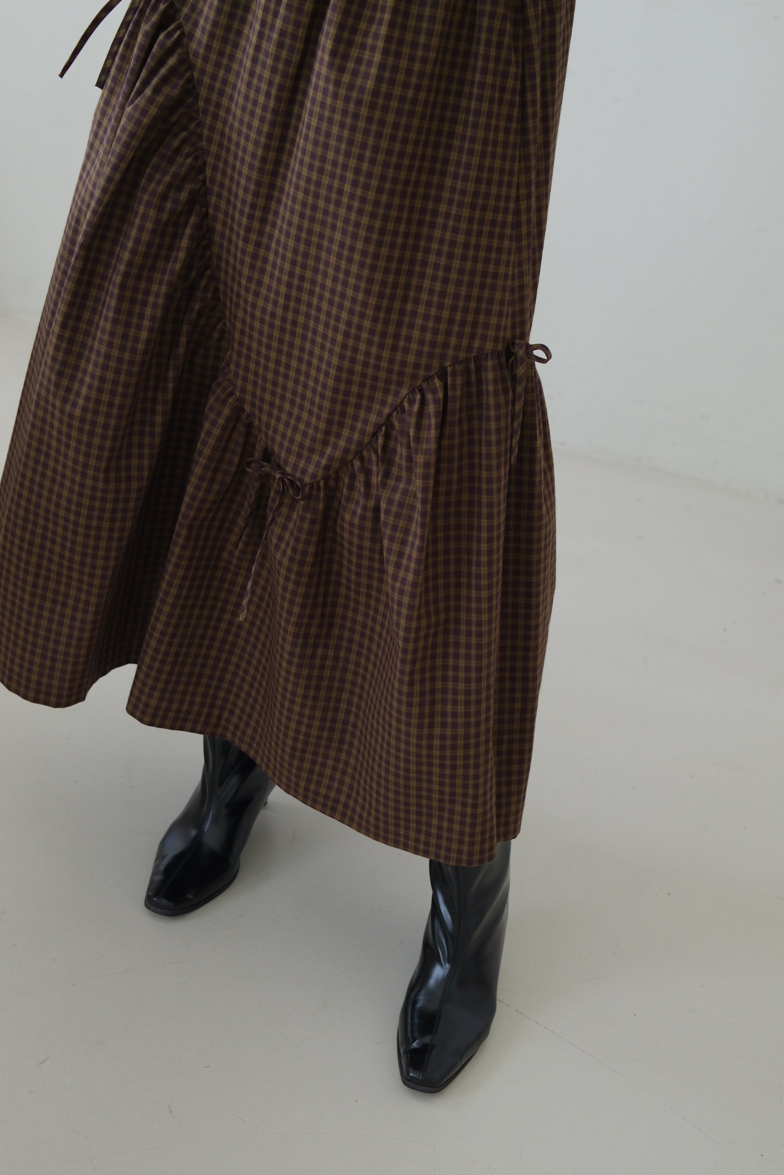 plaid wavey maxi skirt