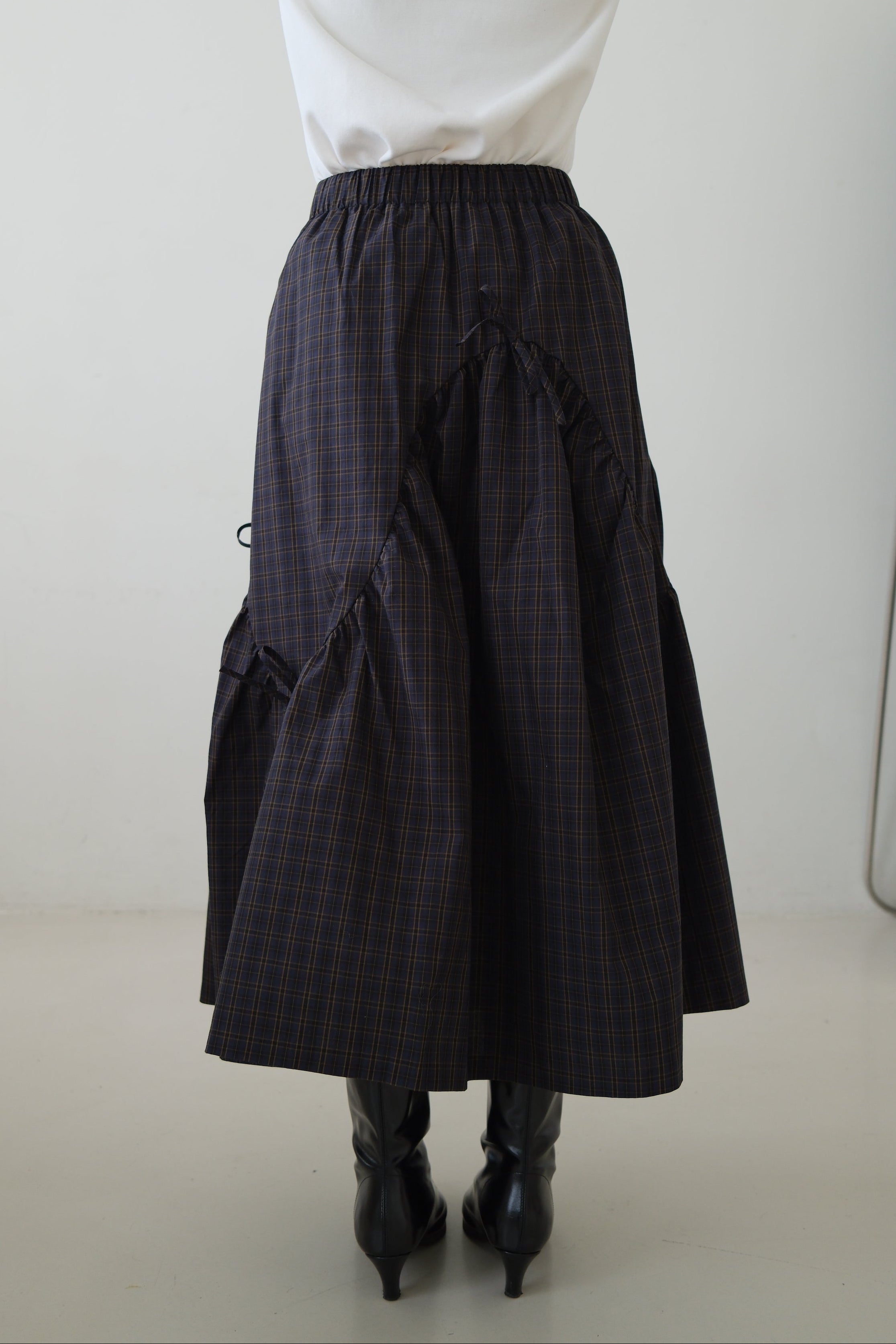 plaid wavey maxi skirt