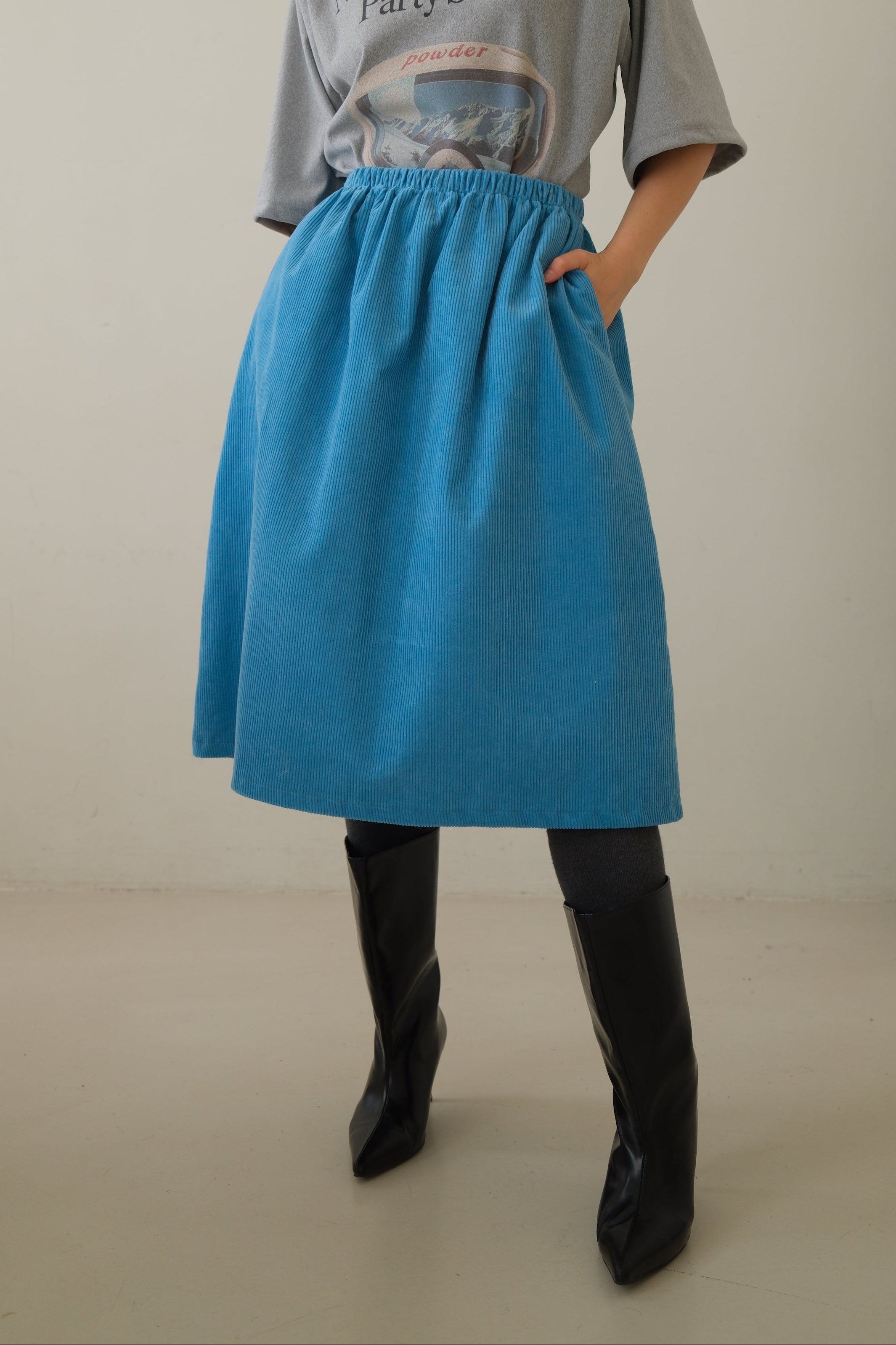 Mu corduroy midi skirt