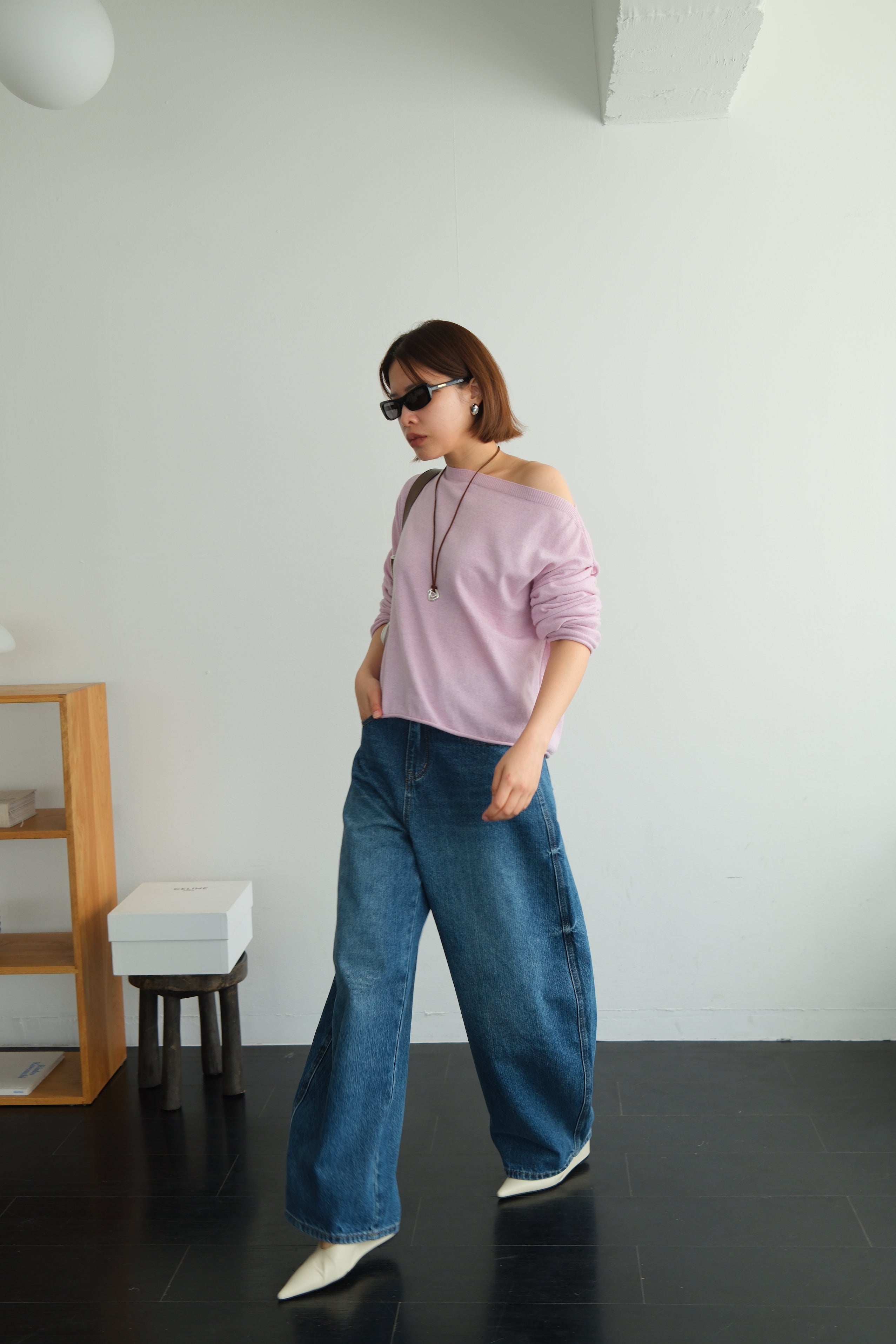 Elia Boat Neck Knit Crop Top
