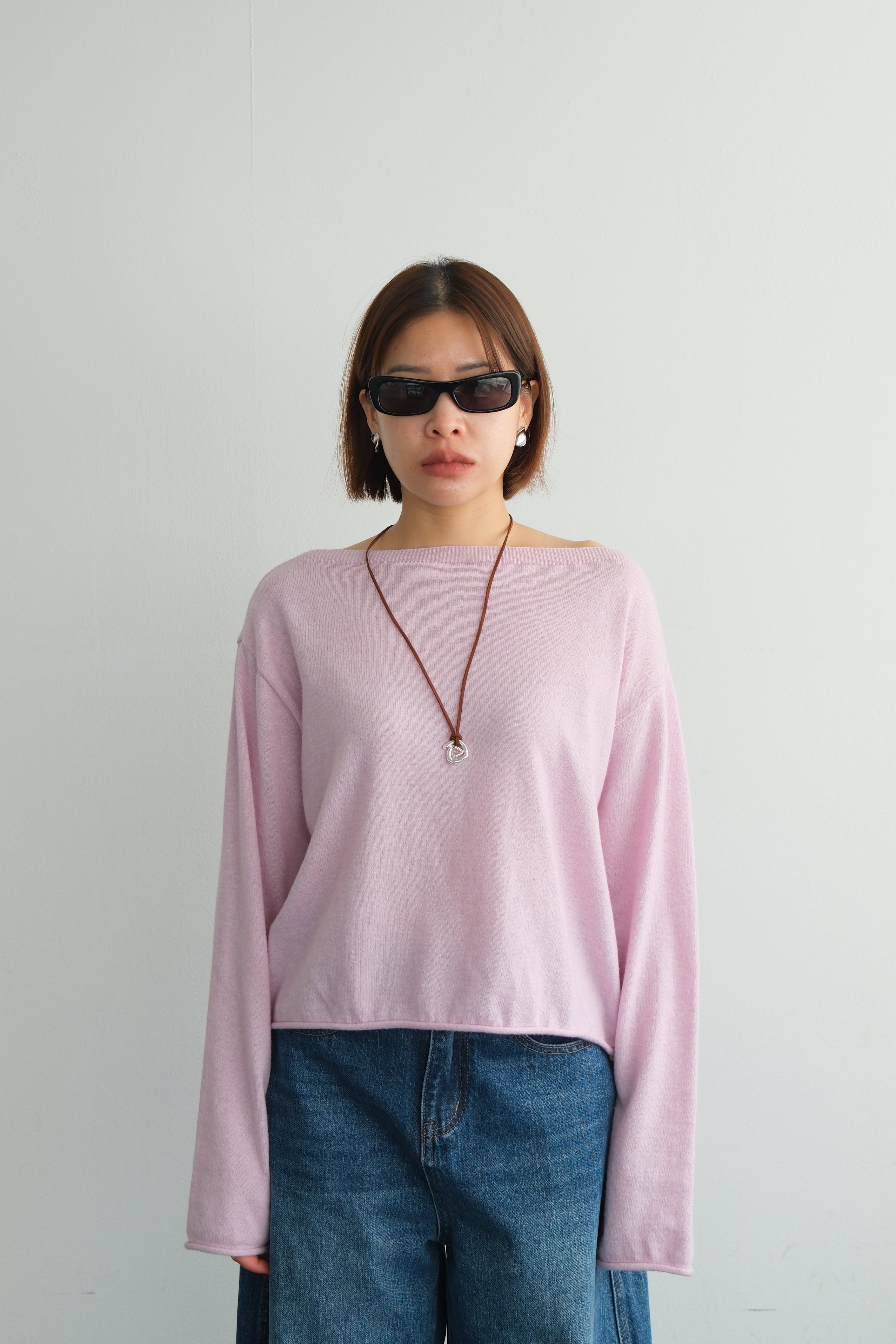 Elia Boat Neck Knit Crop Top