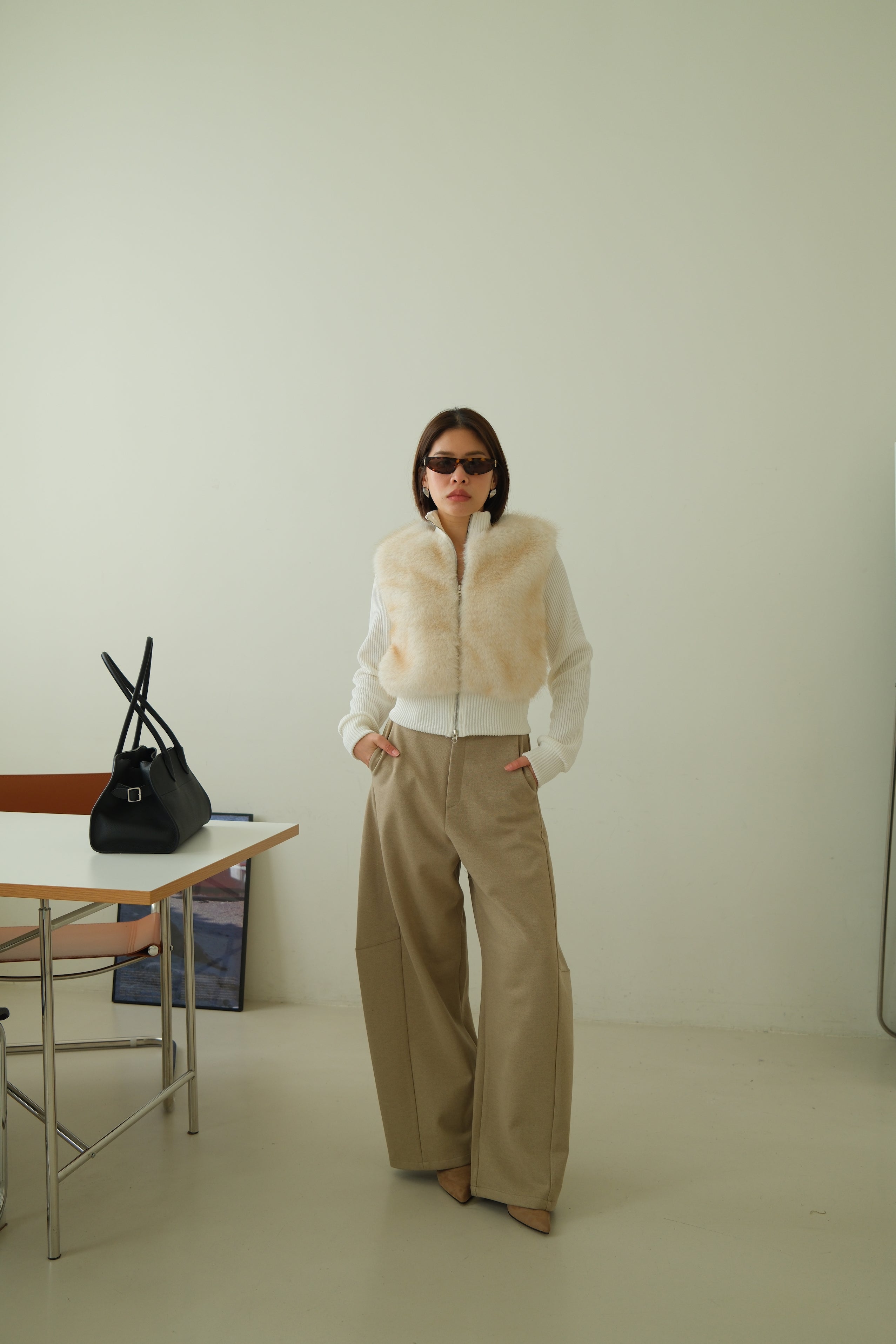 Bien high-rise curved pants