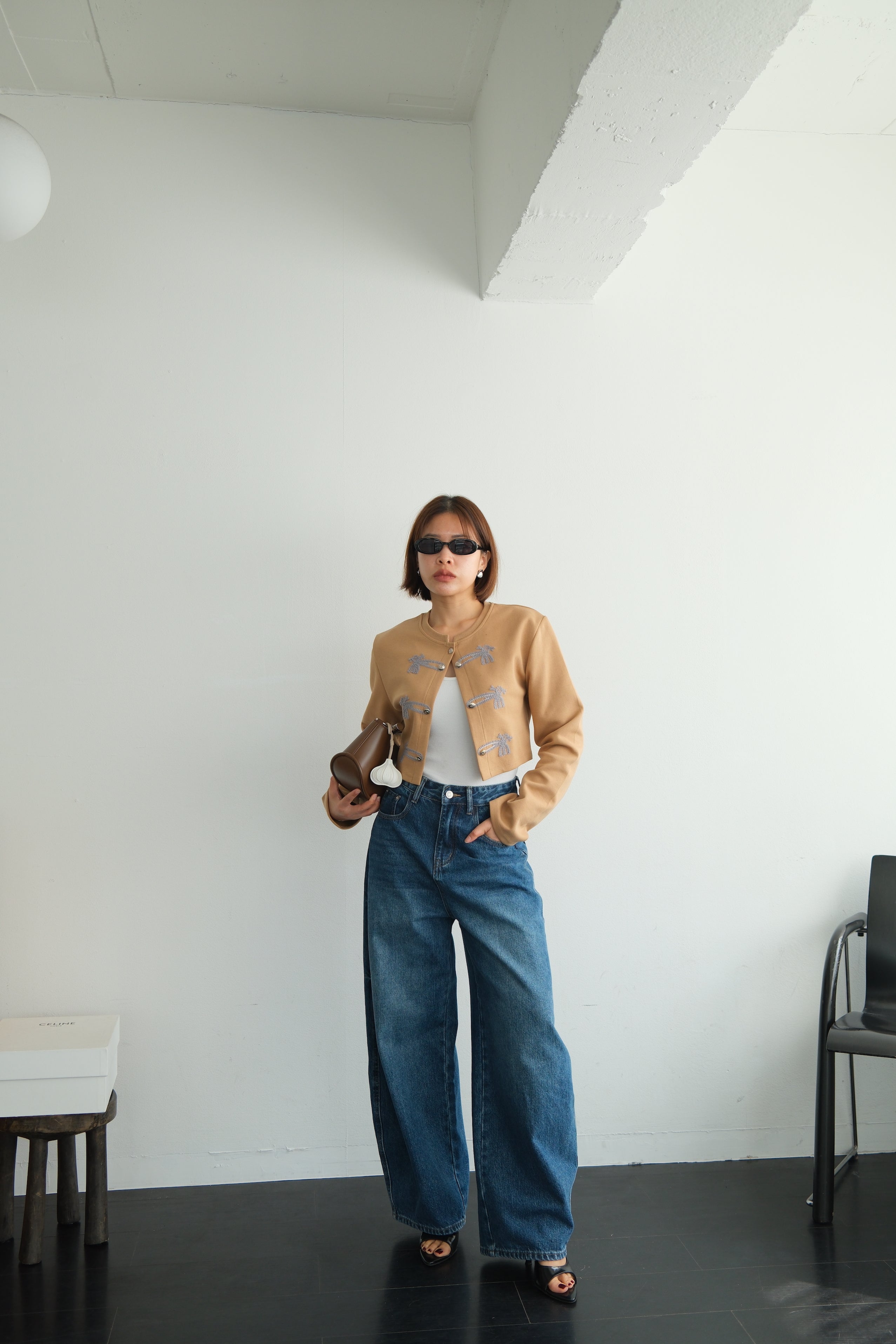 Chinese Knot Cropped Cardigan