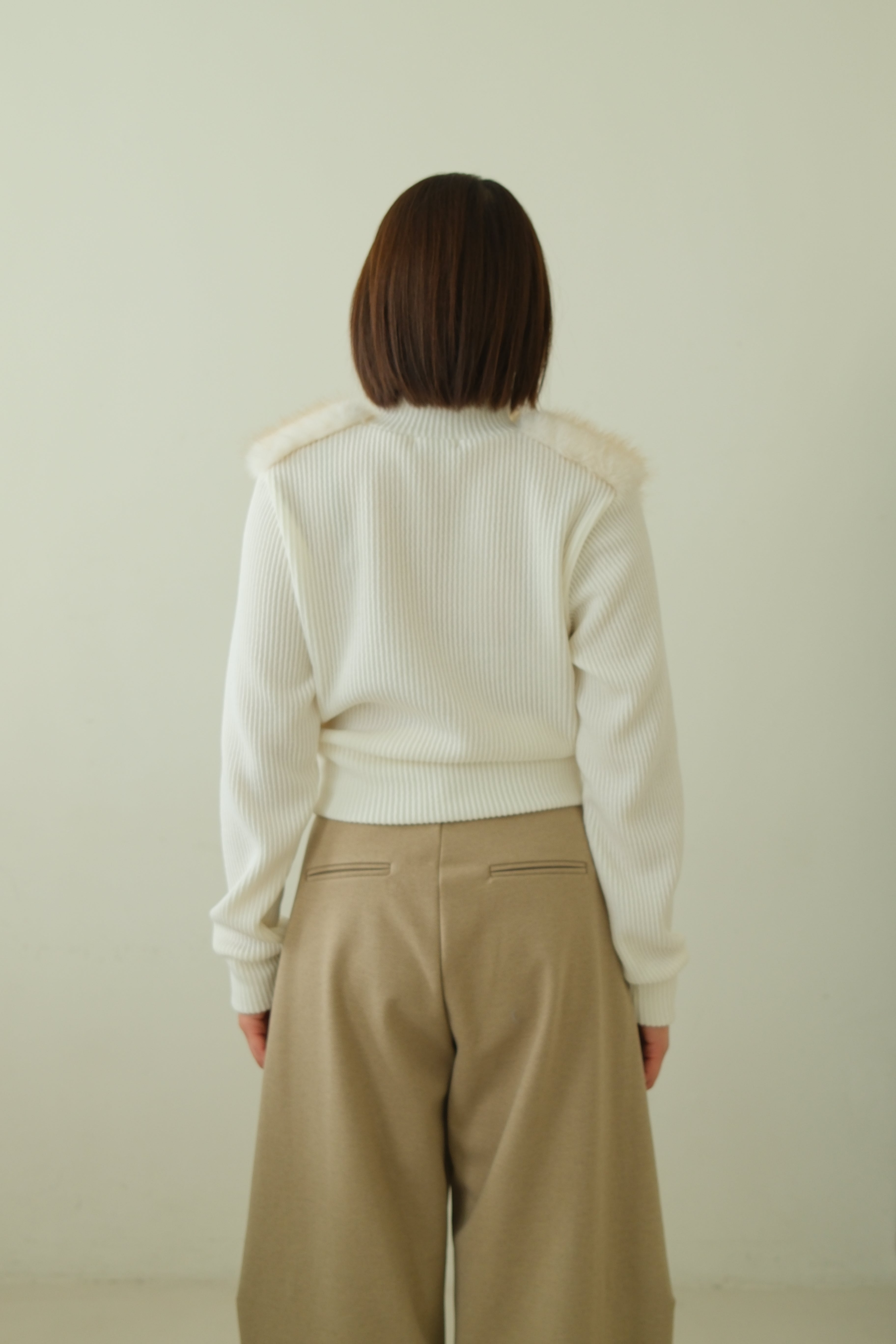 Shaw half faux fur zip up cardigan