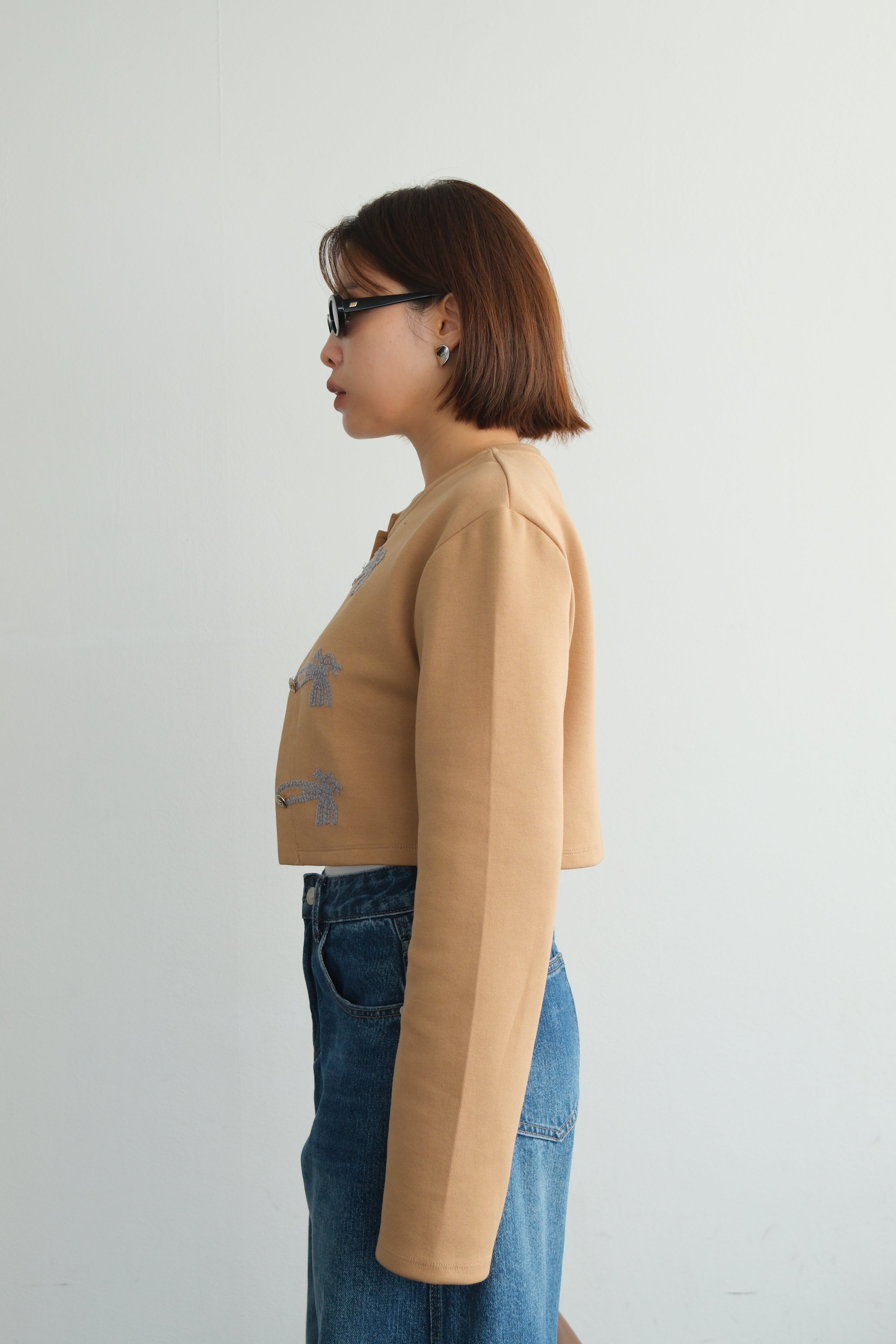 Chinese Knot Cropped Cardigan