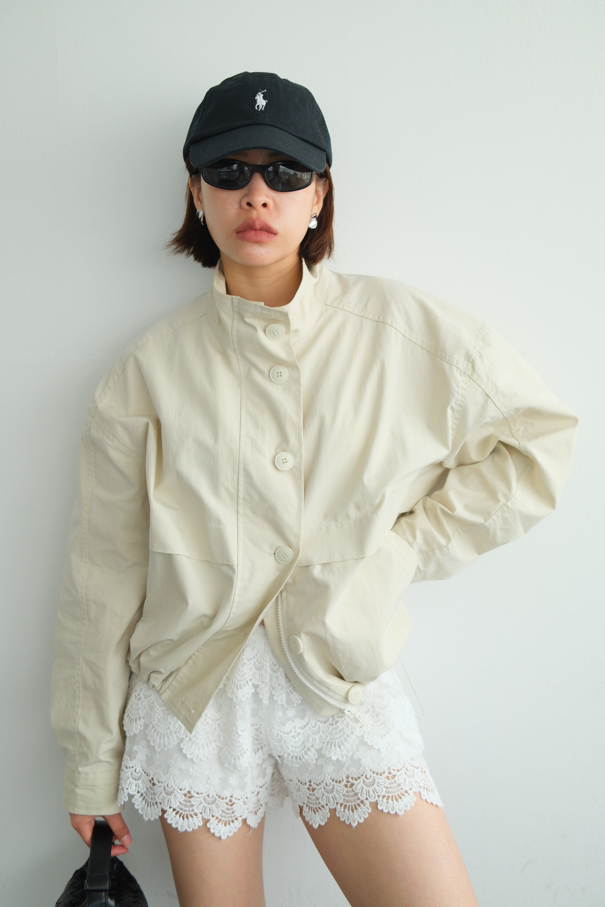 Relaxed Fit Drawstring Windbreaker Jacket