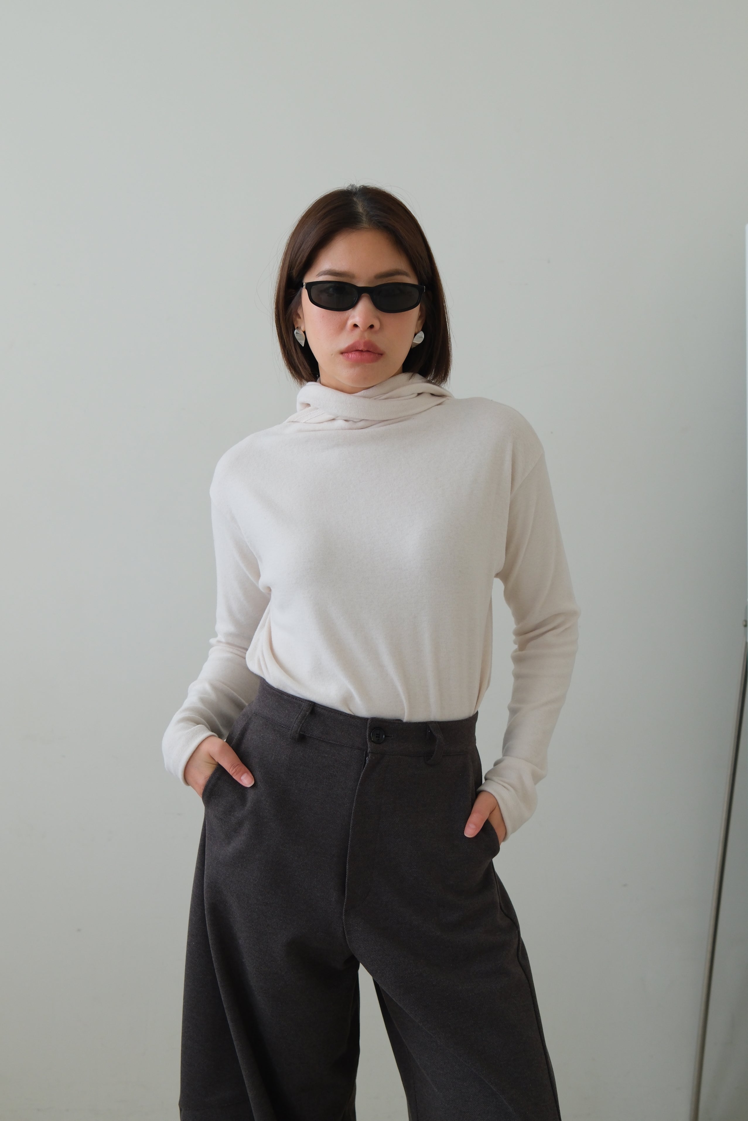 Barney scarf collar longsleeve tee