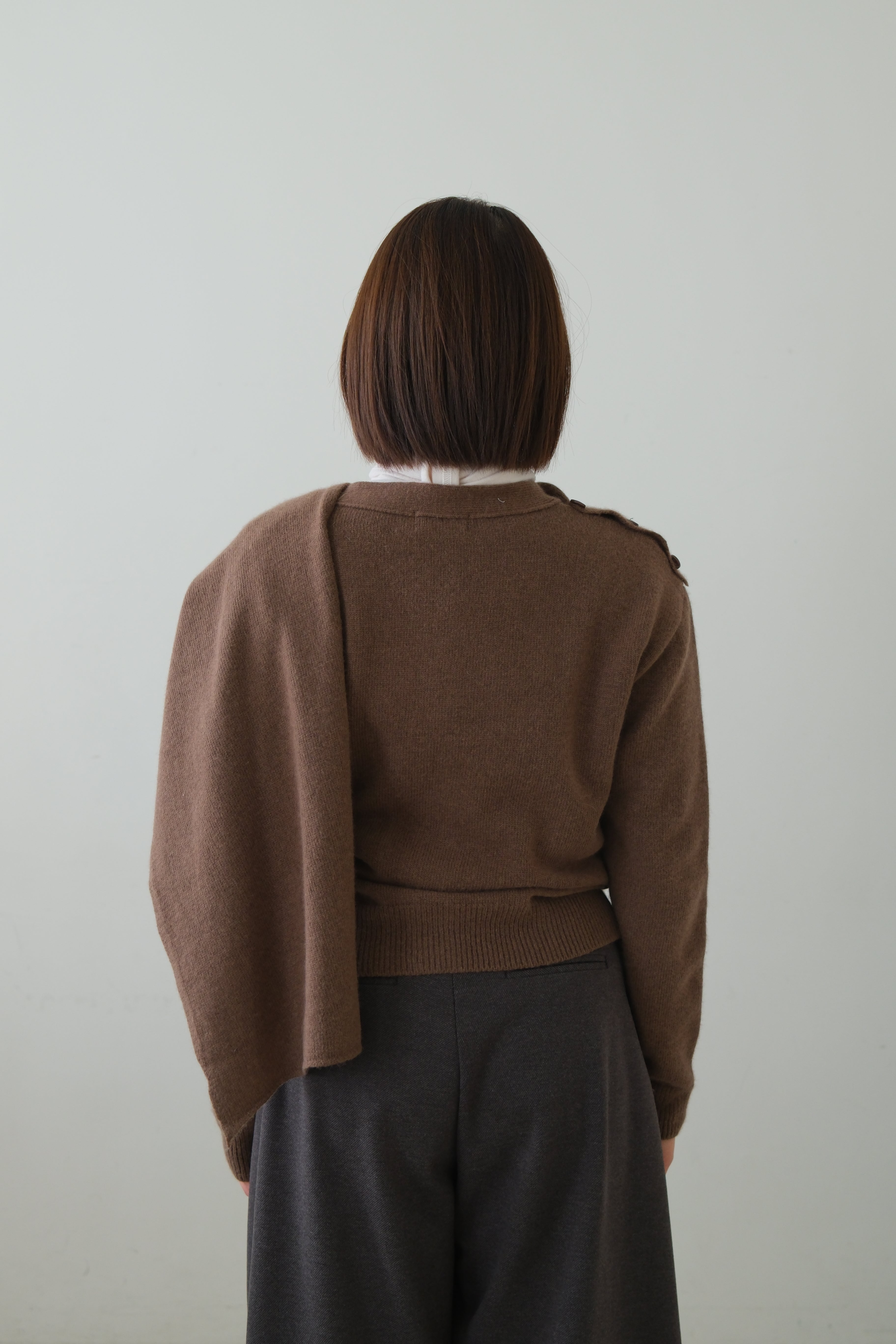 Rac scarf button cardigan (detachable scarf)