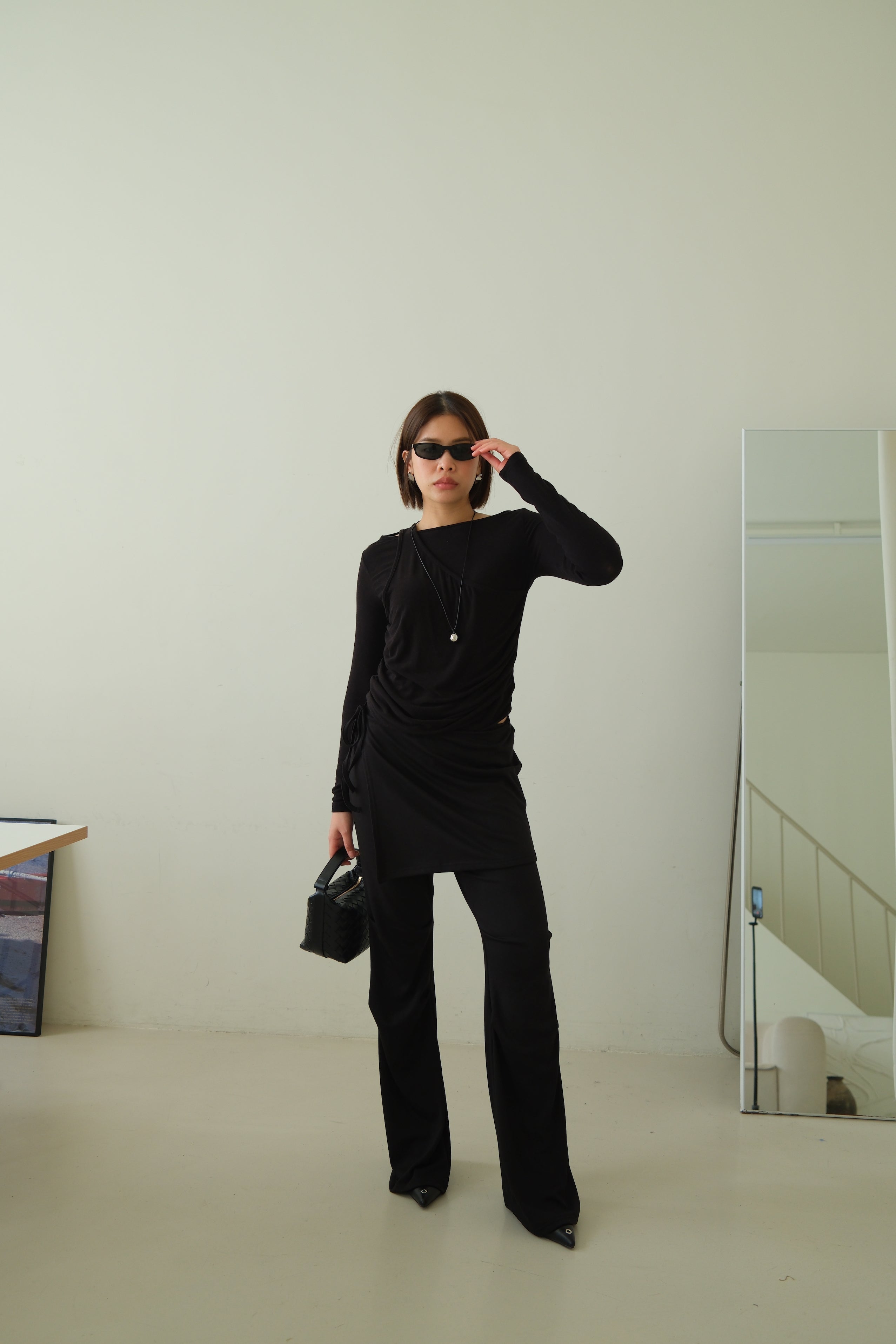 Moka flare pants (wrap skirt set)