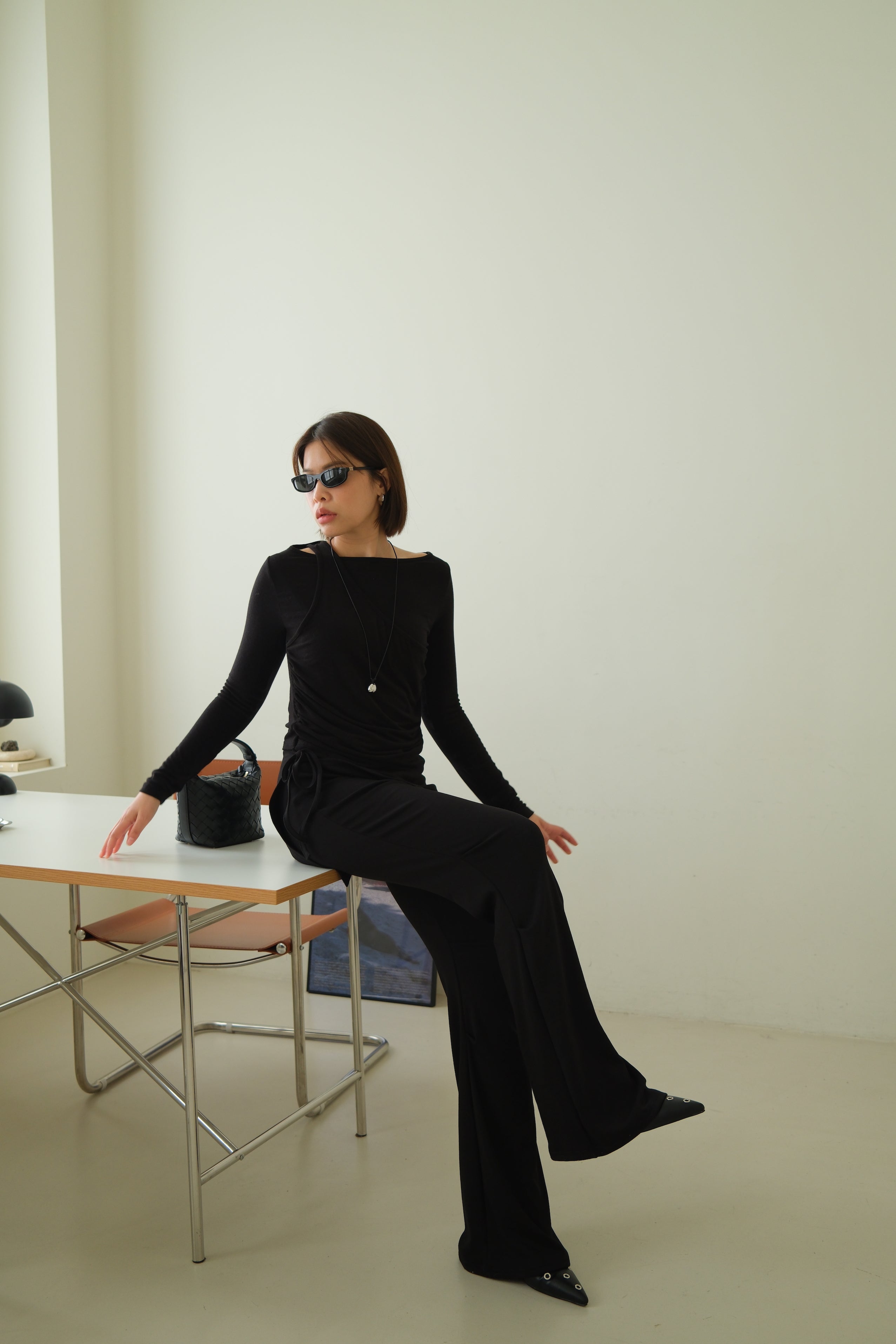 Moka flare pants (wrap skirt set)