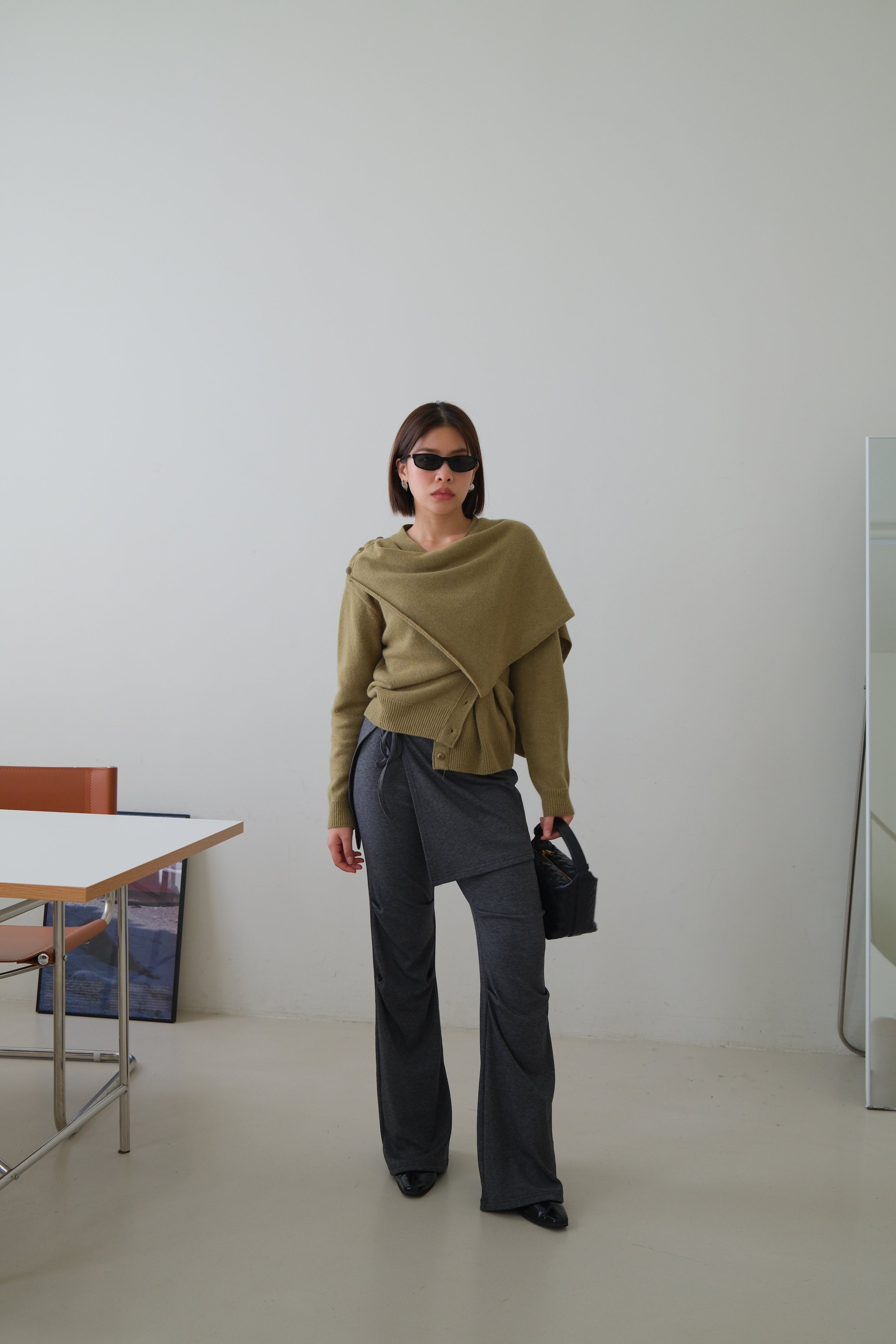 Moka flare pants (wrap skirt set)