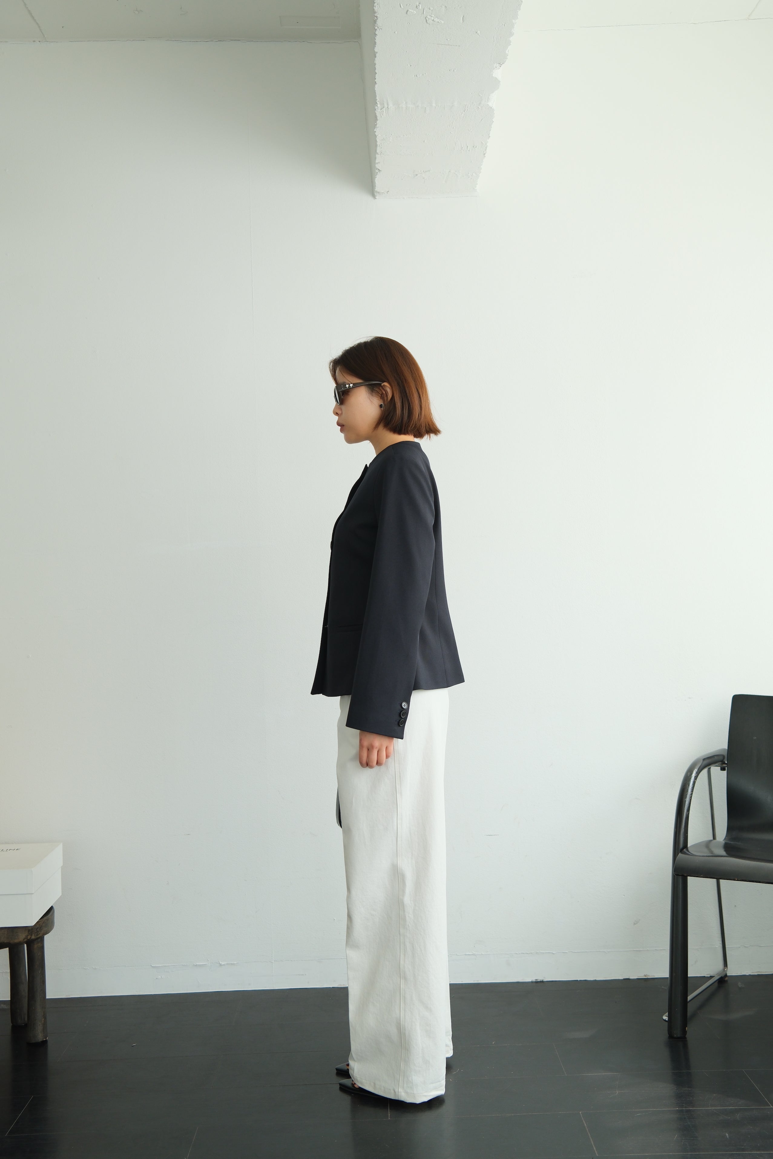 Sculpted Round Neck Blazer